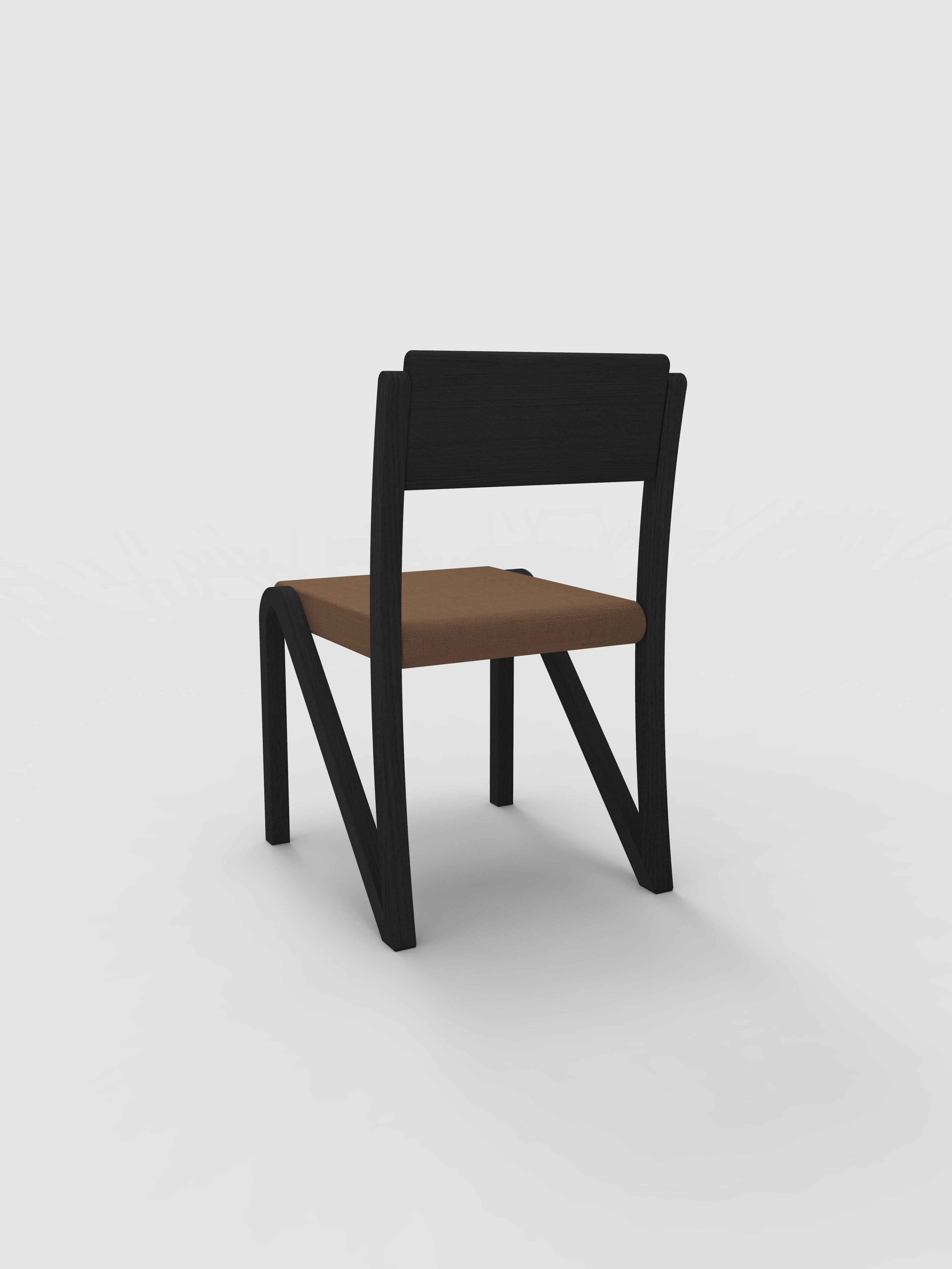Minimalist Contemporary Pucci Side Chair 200 in Blackened Oak by Orphan Work For Sale