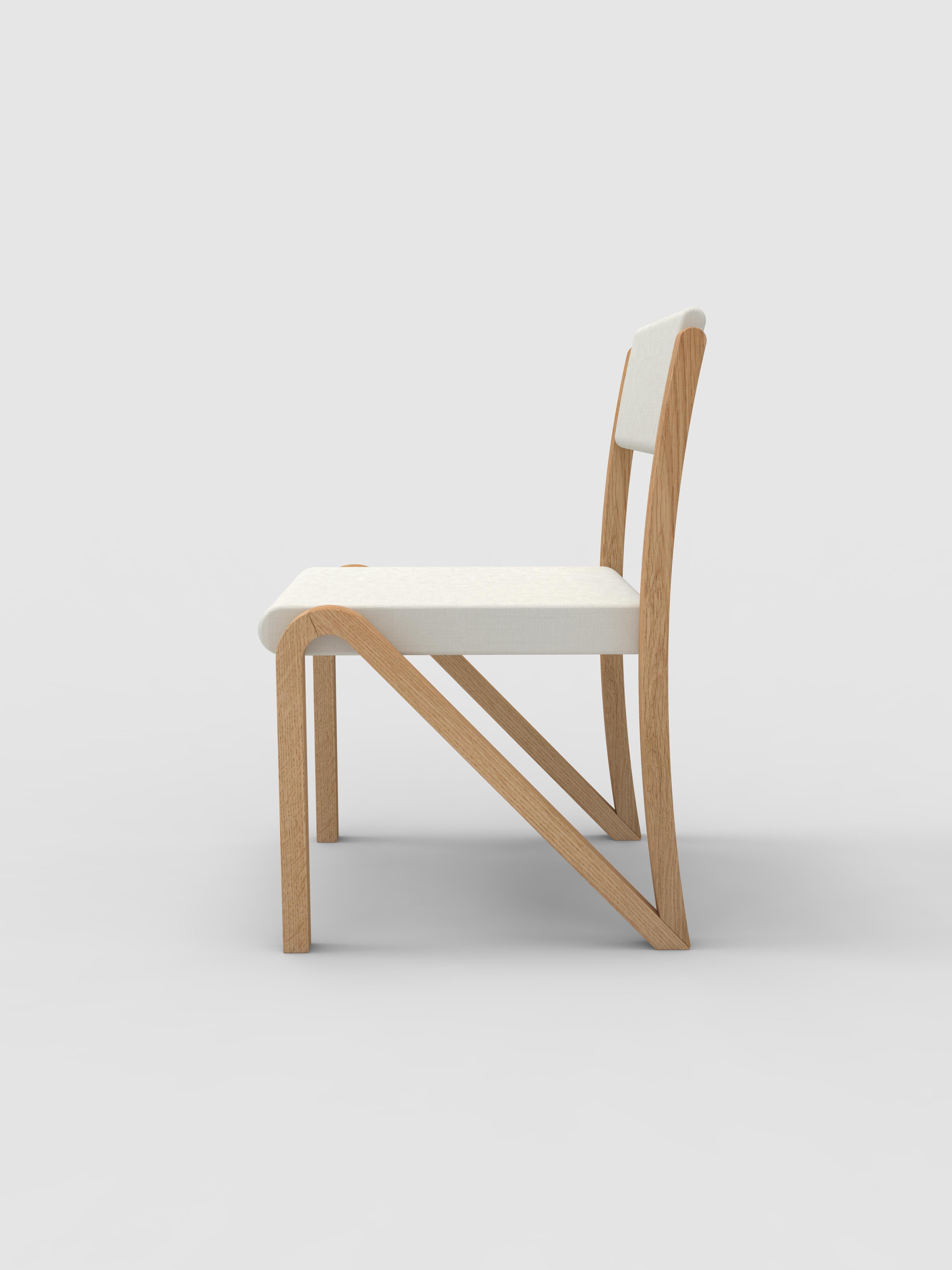 Orphan work 200 side chair
Shown in natural oak with upholstered seat and back 
Measures: 19 3/4” D x 17 1/2” W x 31” H
Available in natural oak or blackened oak
COM only 

Orphan work is designed to complement in the heart of Soho, New York