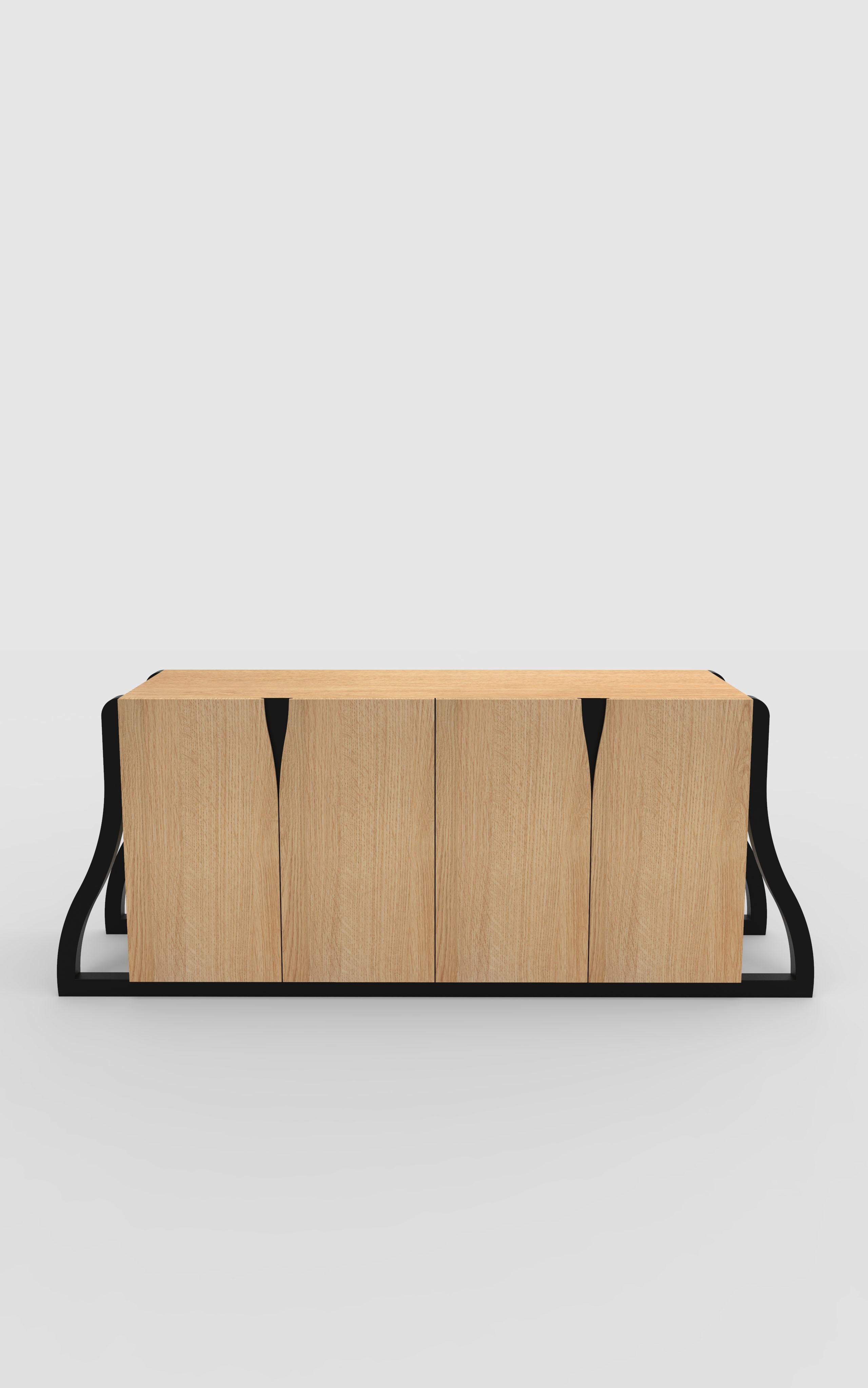 American Contemporary Pucci Storage 200 in Oak and Black by Orphan Work For Sale