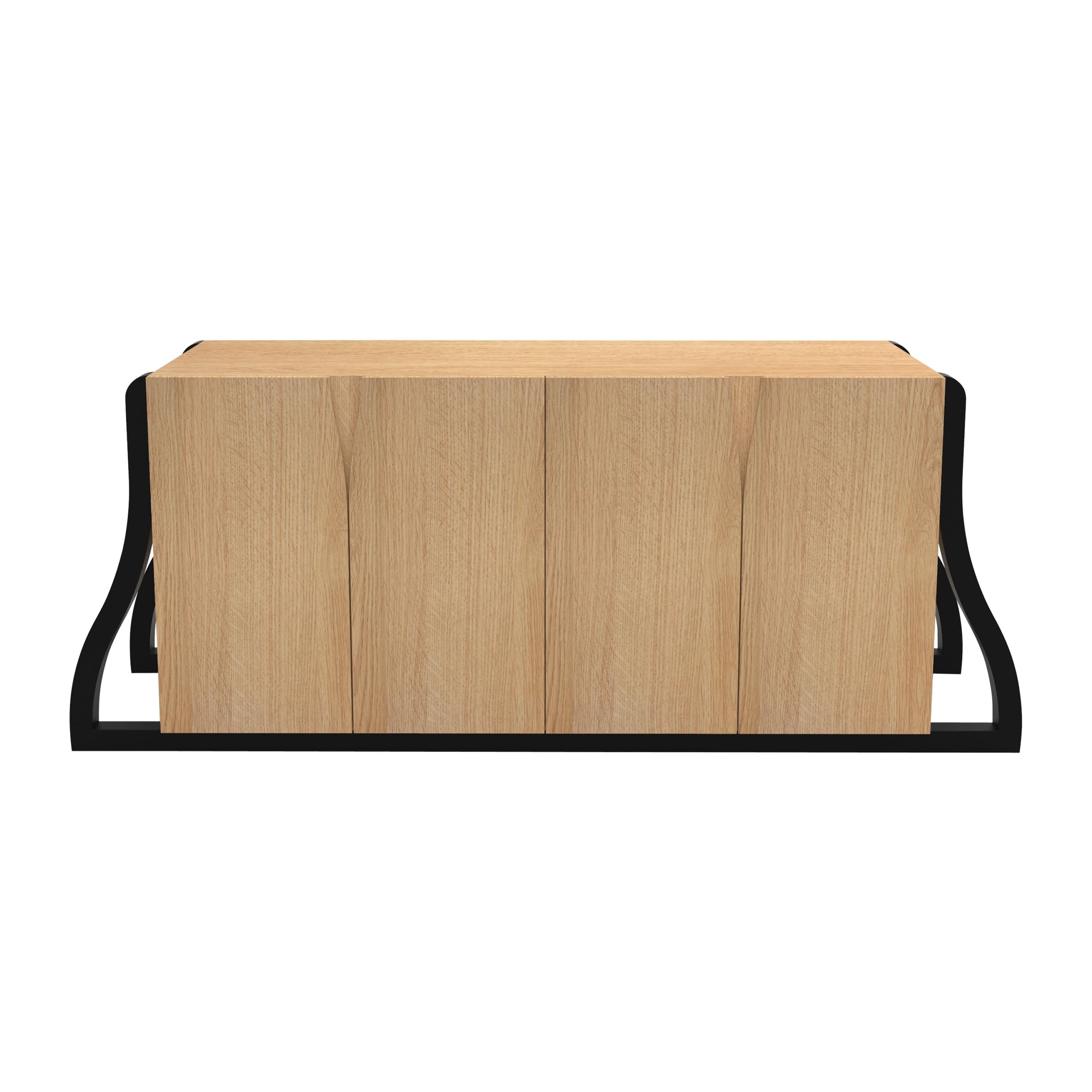 Contemporary Pucci Storage 200 in Oak and Black by Orphan Work For Sale