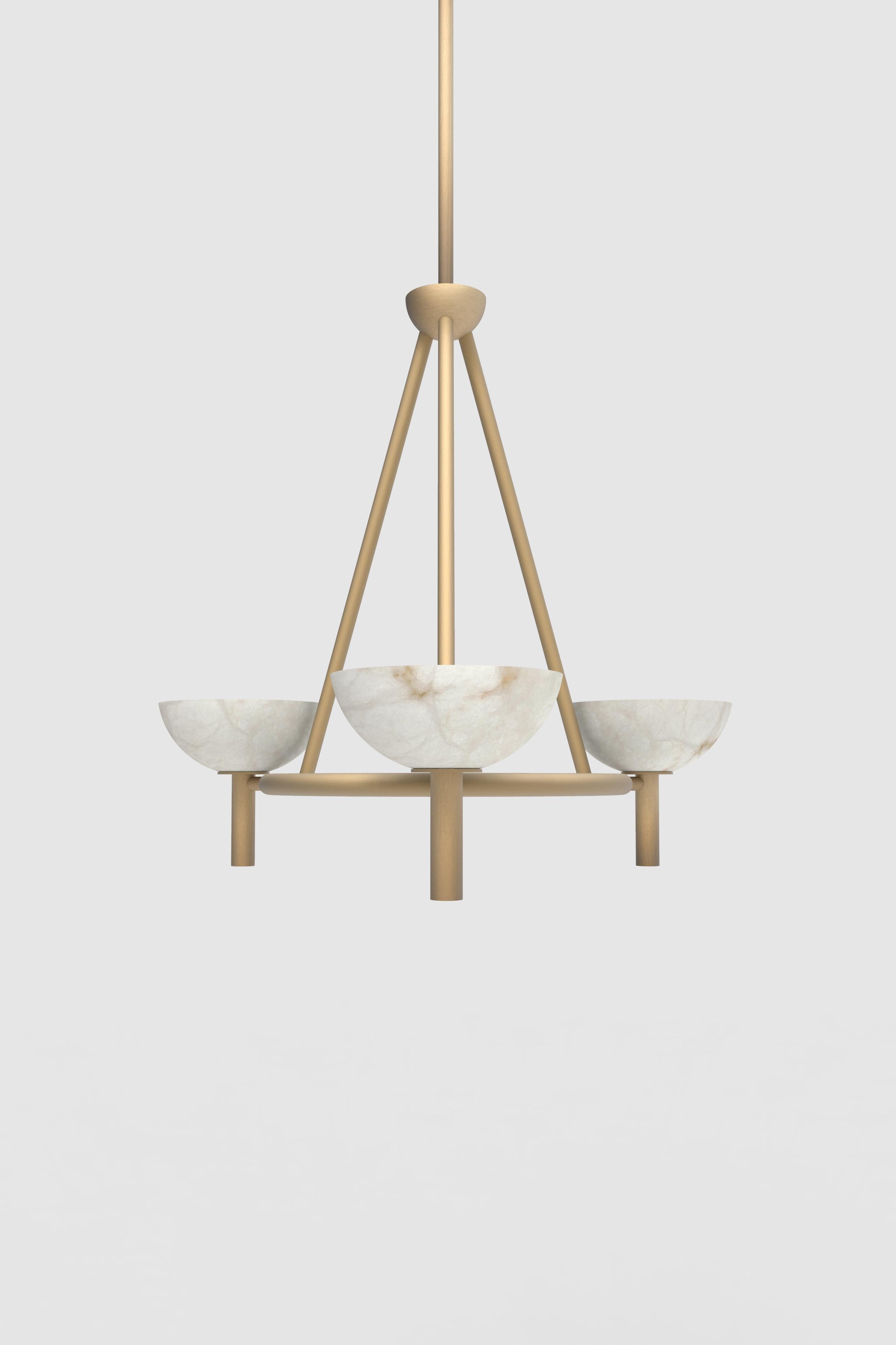 Blackened Contemporary Prato Chandelier 200A in Alabaster by Orphan Work For Sale