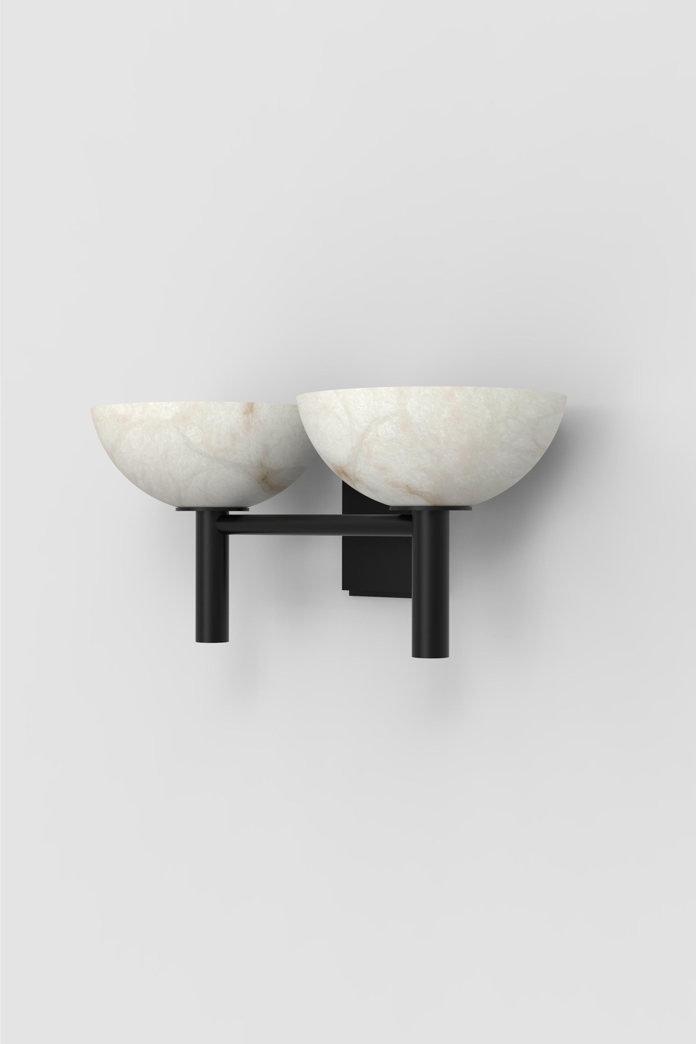 Post-Modern Contemporary Prato Double Sconce 200A in Alabaster by Orphan Work For Sale