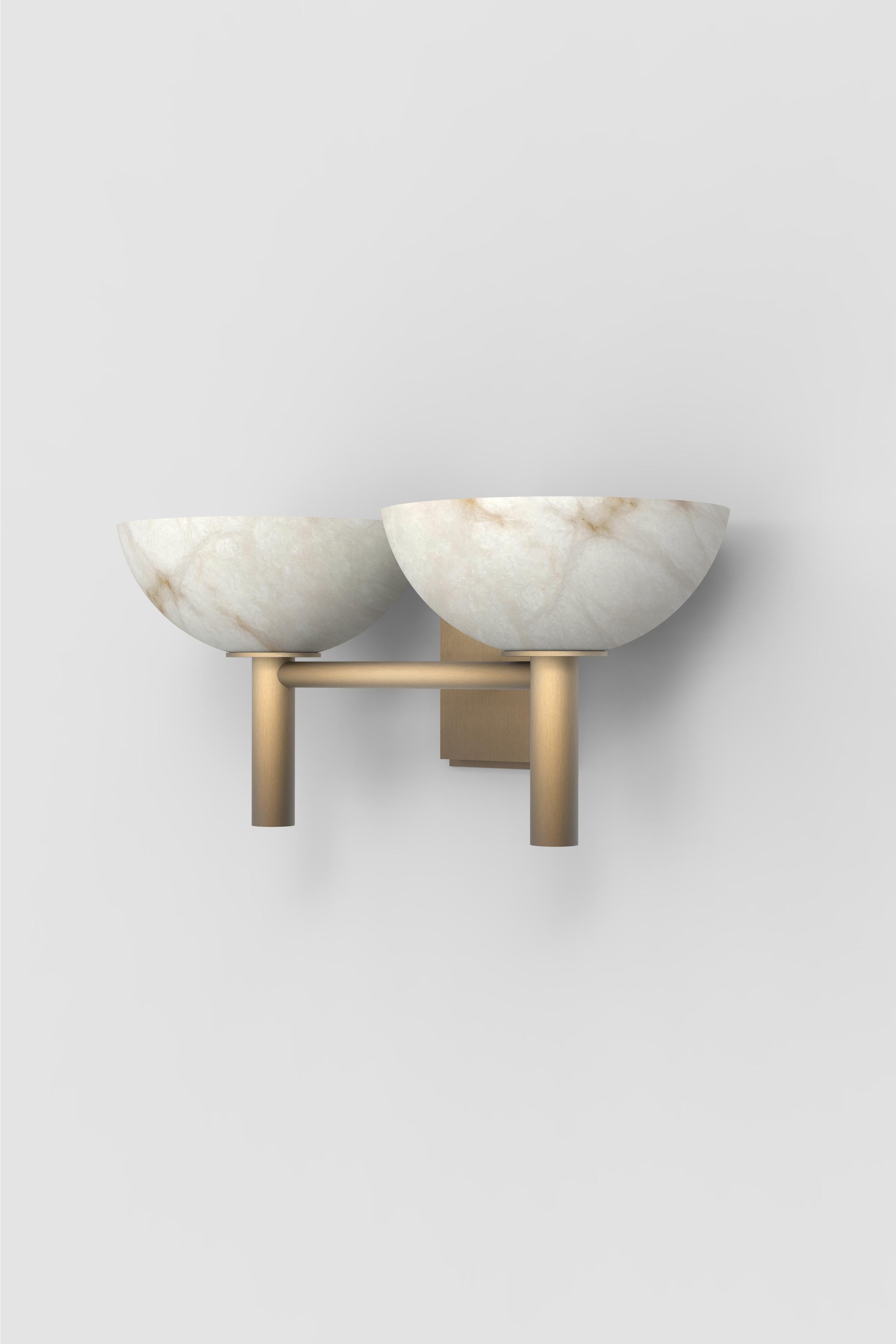 Post-Modern Contemporary Prato Double Sconce 200A in Alabaster by Orphan Work For Sale