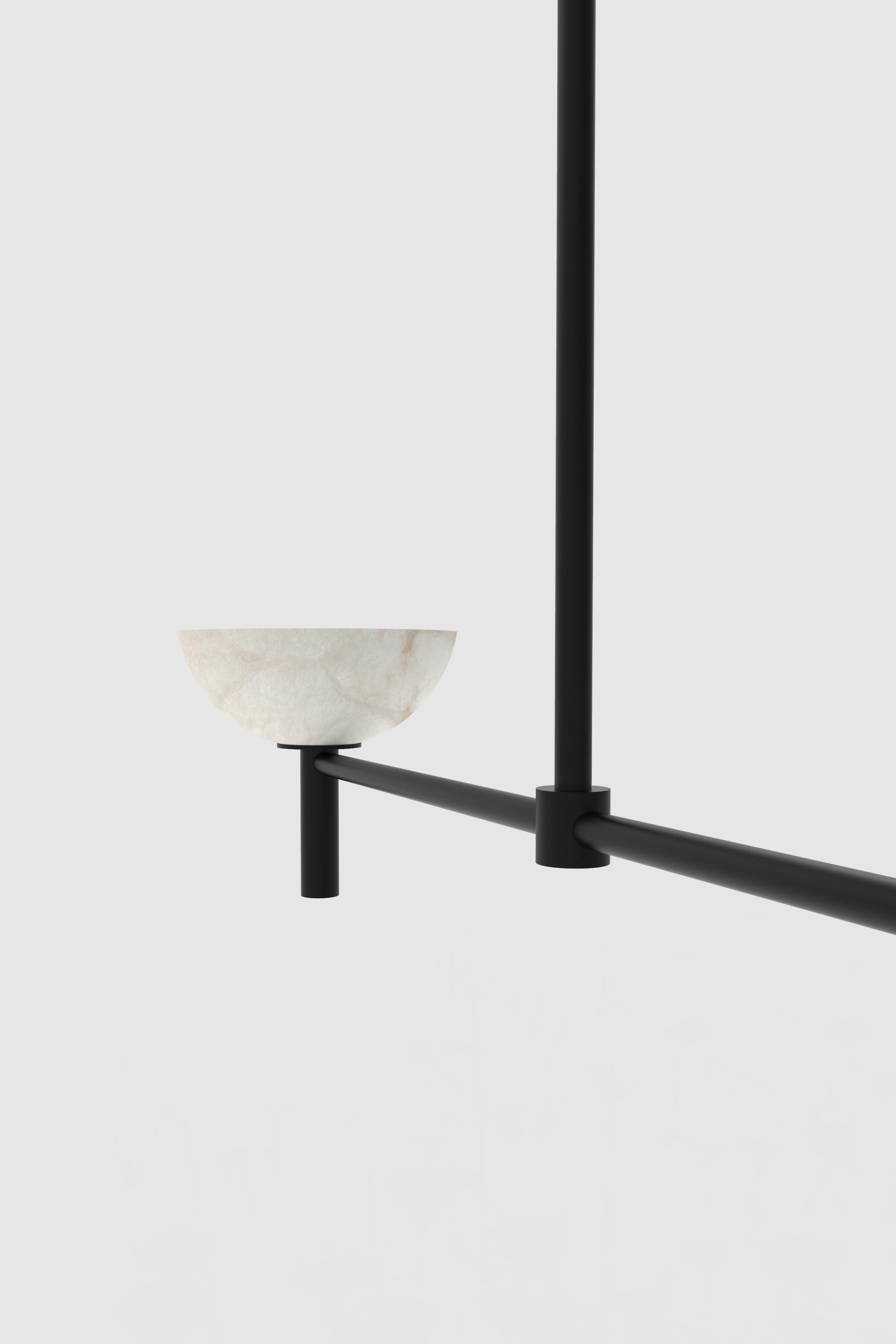 Blackened Contemporary Prato Pendant 200A in Alabaster by Orphan Work For Sale