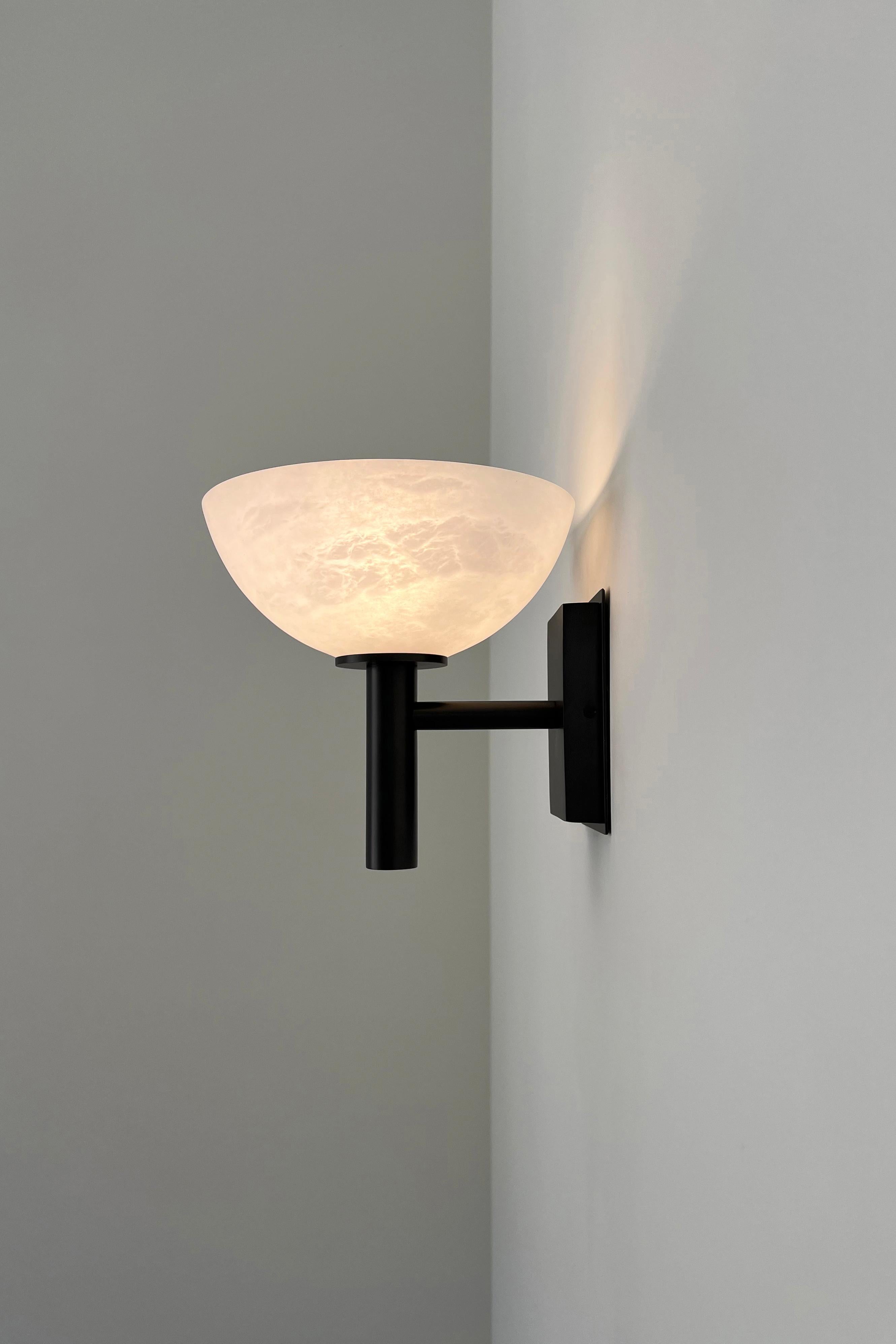 Brass Contemporary Prato Sconce 200A in Alabaster by Orphan Work For Sale