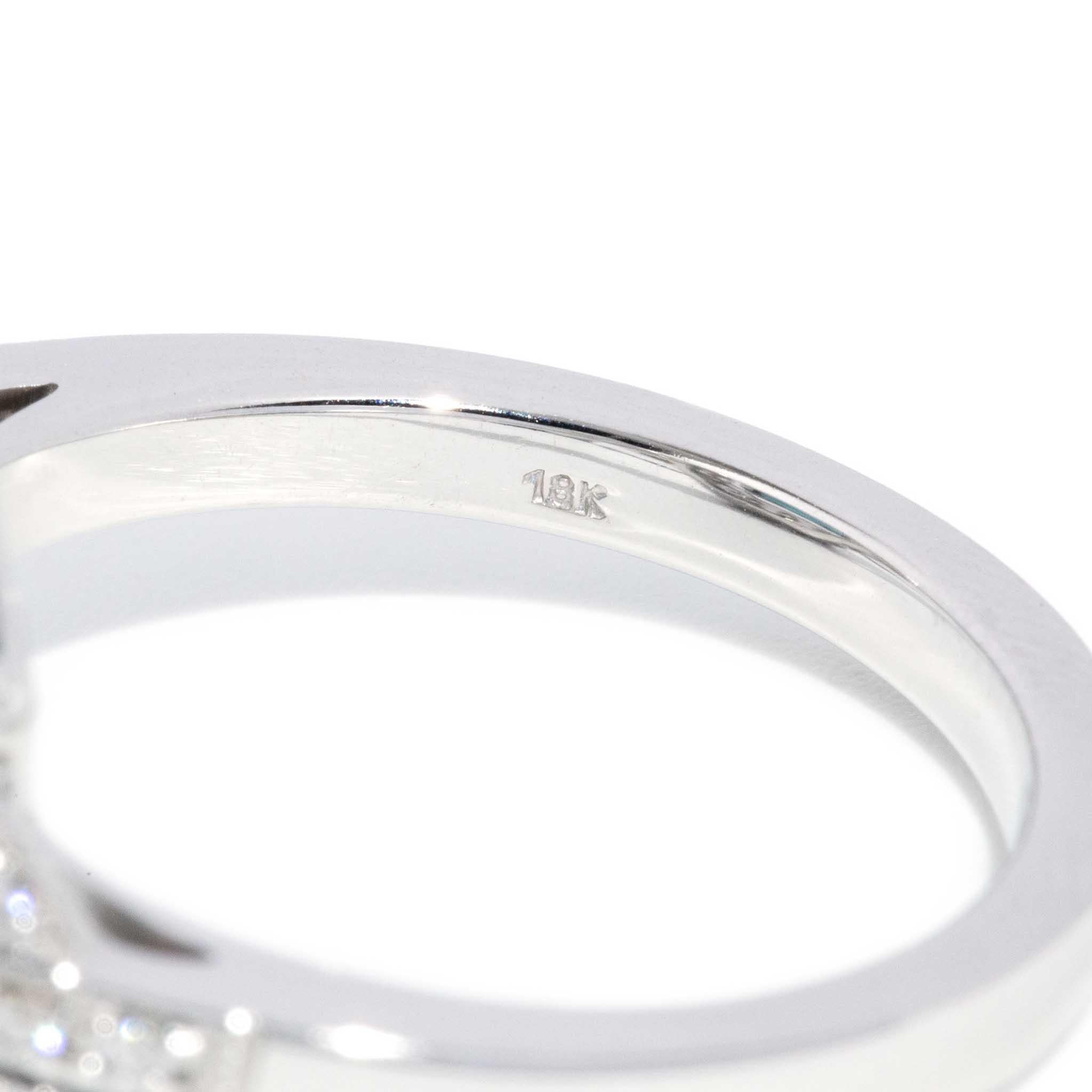 Contemporary 2.00ct Teal Indicolite Tourmaline & Diamond Ring 18ct White Gold For Sale 9