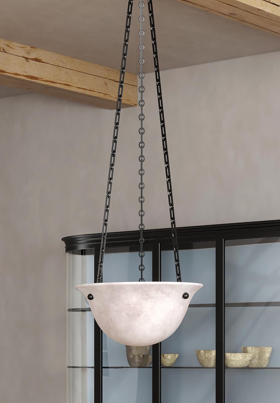 Contemporary 201A Chandelier in Alabaster by Orphan Work For Sale 7