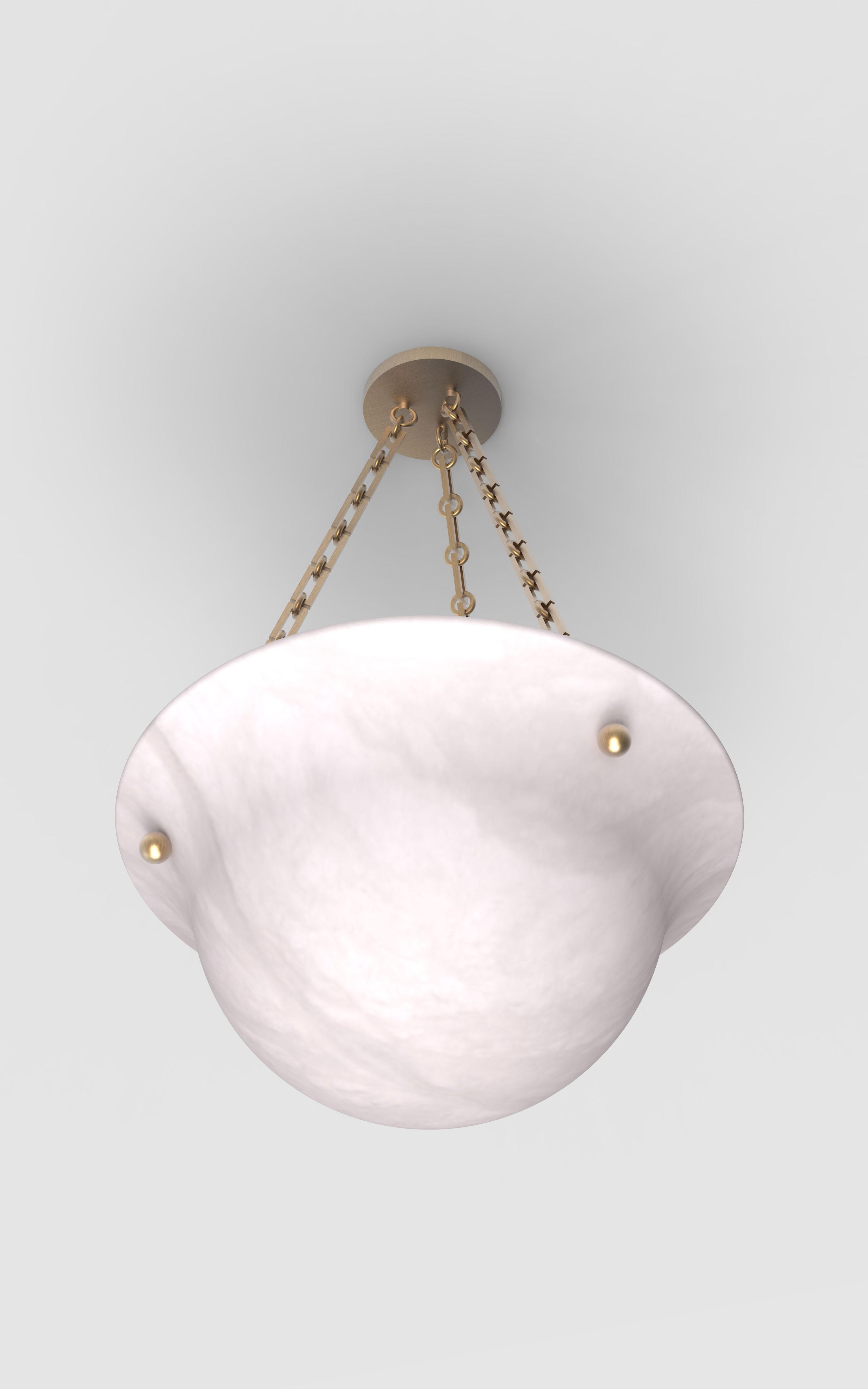 Blackened Contemporary 201A Chandelier in Alabaster by Orphan Work For Sale