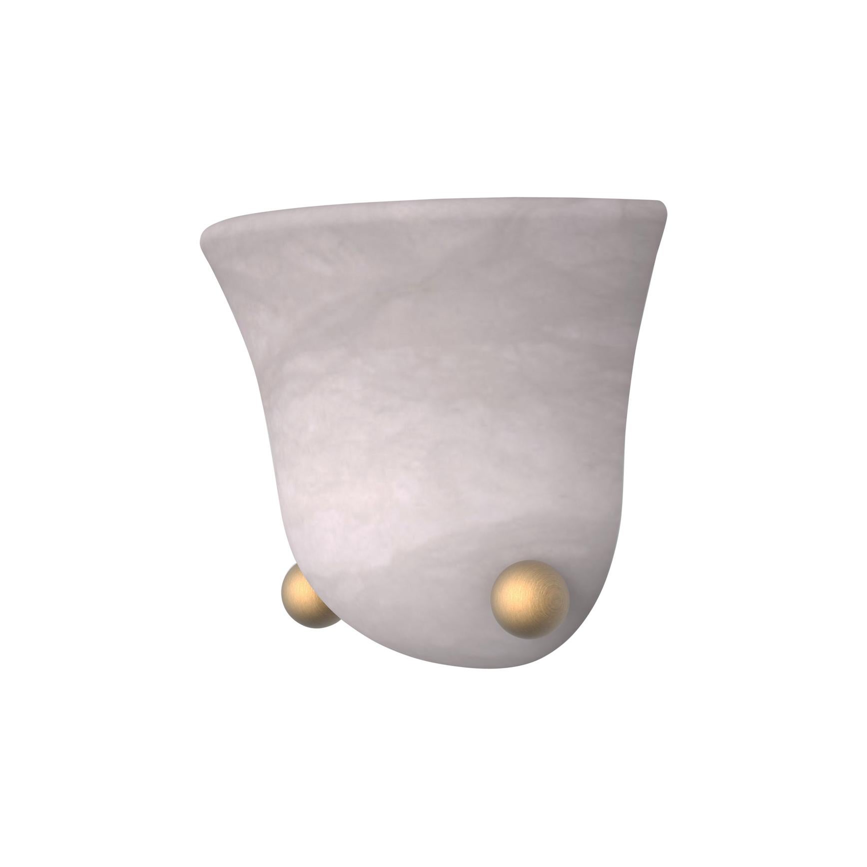 Contemporary 201A Sconce in Alabaster by Orphan Work For Sale
