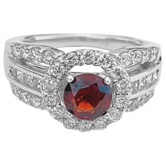 Contemporary 2.02 Carat Garnet Diamond Cocktail Ring