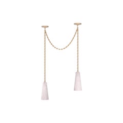 Contemporary 202A-1S Double Pendant in Alabaster by Orphan Work, 2021