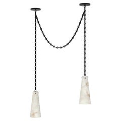 Contemporary Lucca Double Pendant 202A-1S in Alabaster by Orphan Work, 2021