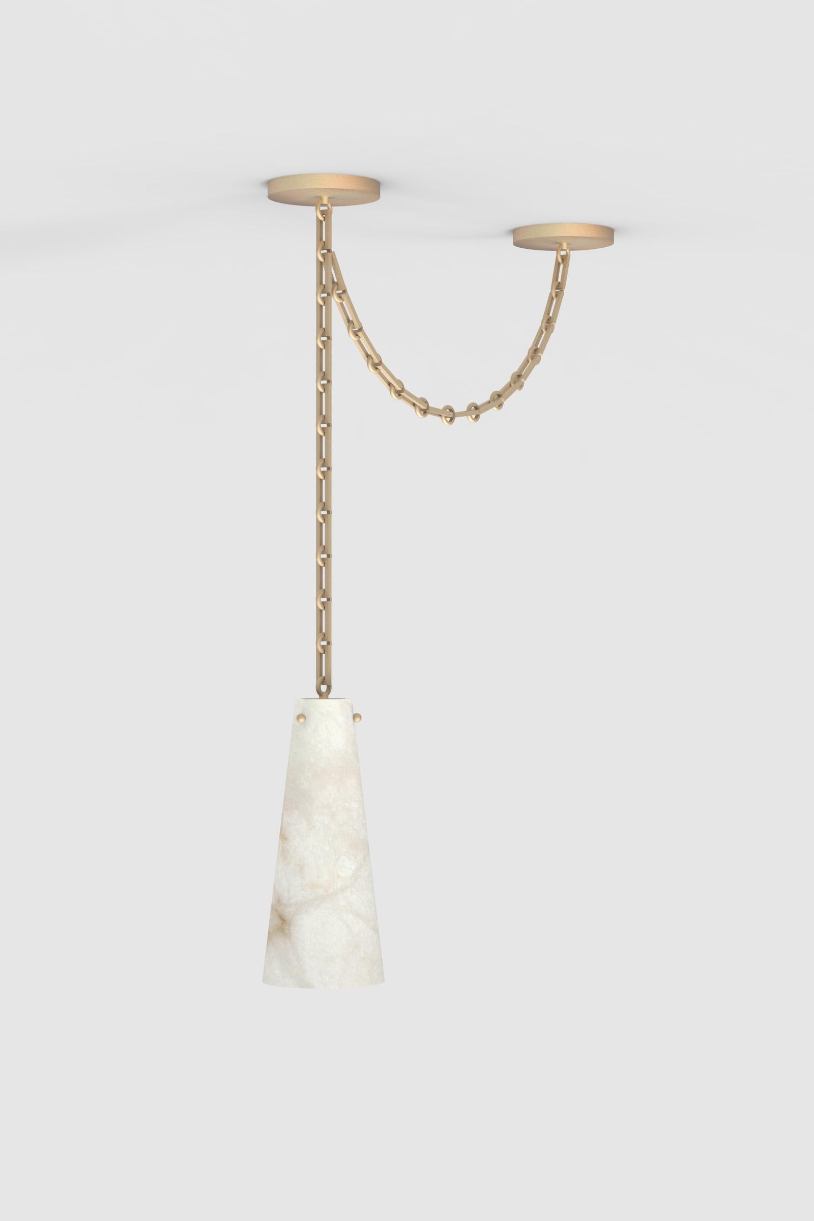 Orphan Work 202A-1S Pendant BB, 2021
Shown in alabaster with brushed brass
Available in brushed brass and blackened brass
Measures: 15” H x 6 1/2” W 
height and width to order*
canopy 6