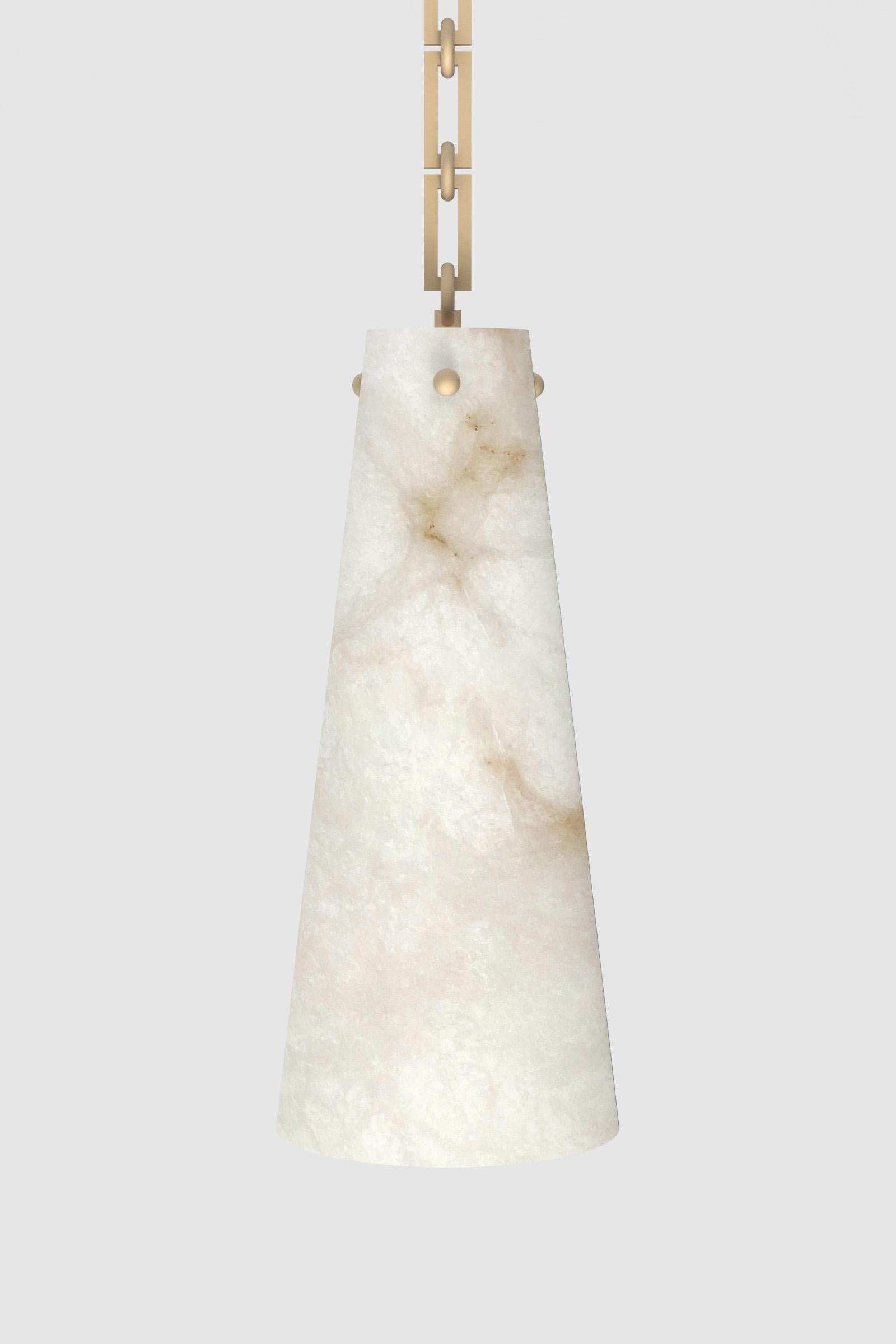 Post-Modern Contemporary Lucca Chandelier 202A-5 in Alabaster by Orphan Work, 2021 For Sale