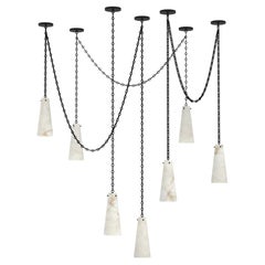 Contemporary Lucca Chandelier 202A-7 in Alabaster by Orphan Work, 2021