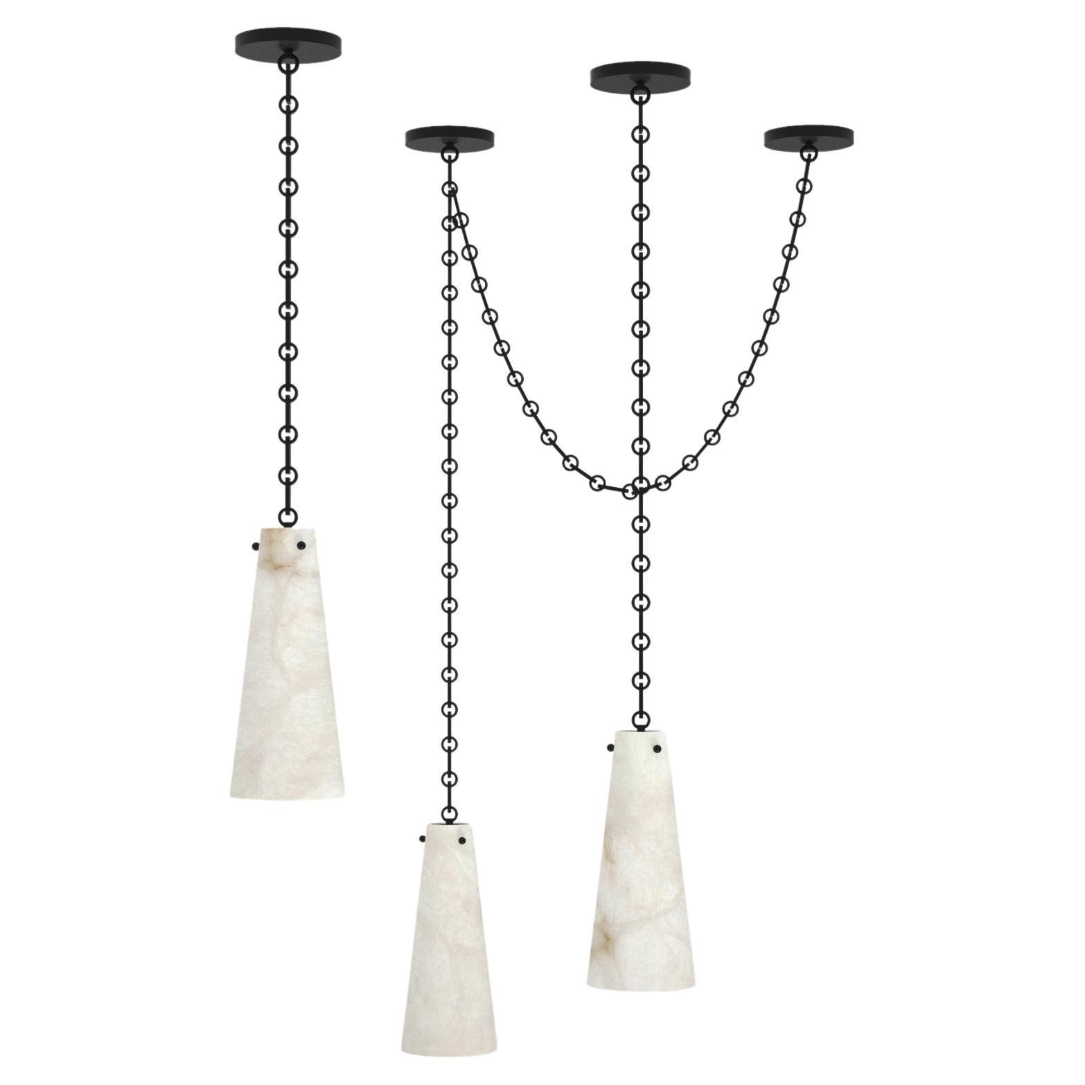 Contemporary Lucca Chandelier 202A-3 in Alabaster by Orphan Work, 2021 For Sale