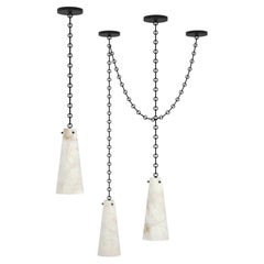 Contemporary Lucca Chandelier 202A-3 in Alabaster by Orphan Work, 2021