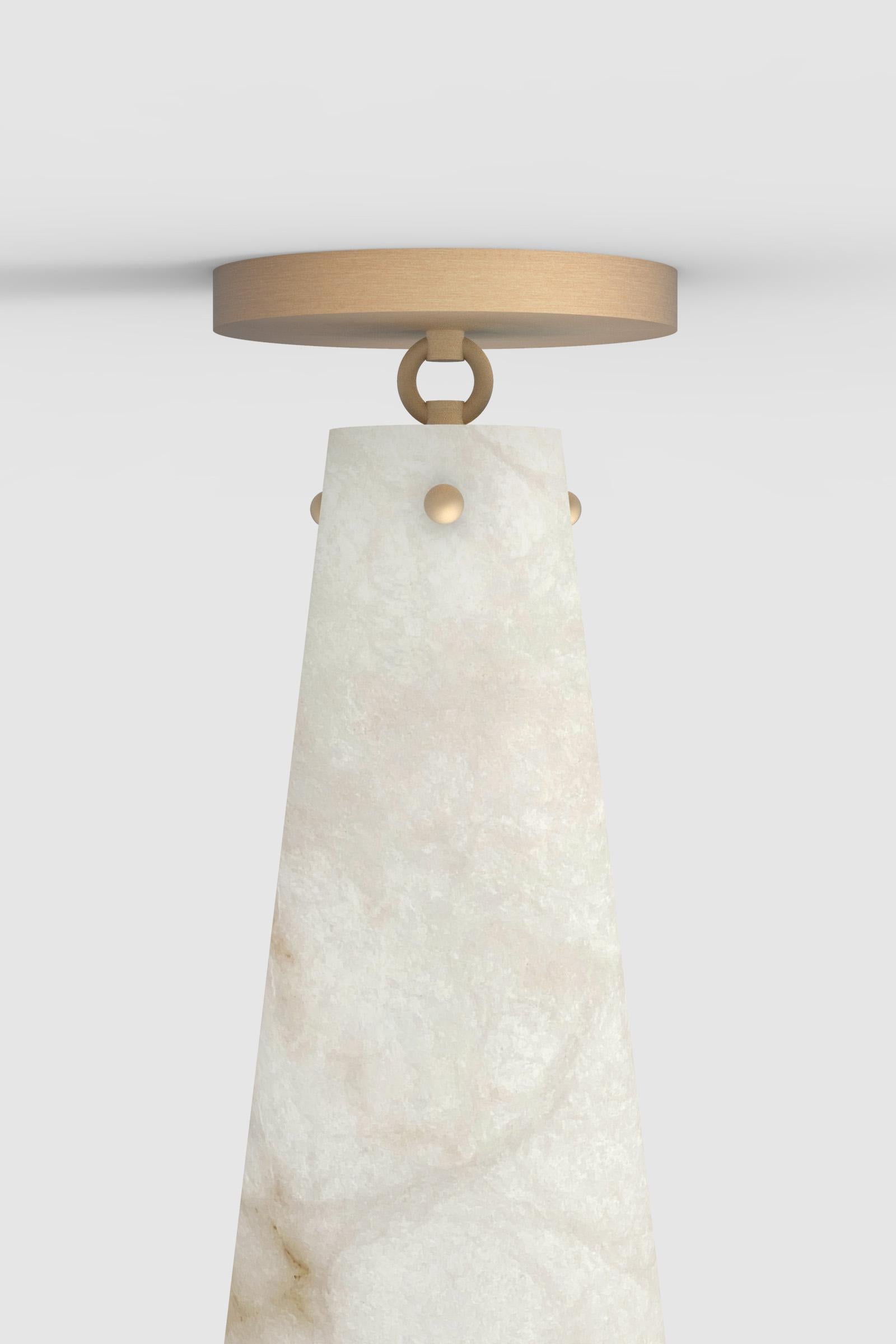 Italian Contemporary Lucca Flush Mount 202A in Alabaster by Orphan Work, 2021 For Sale