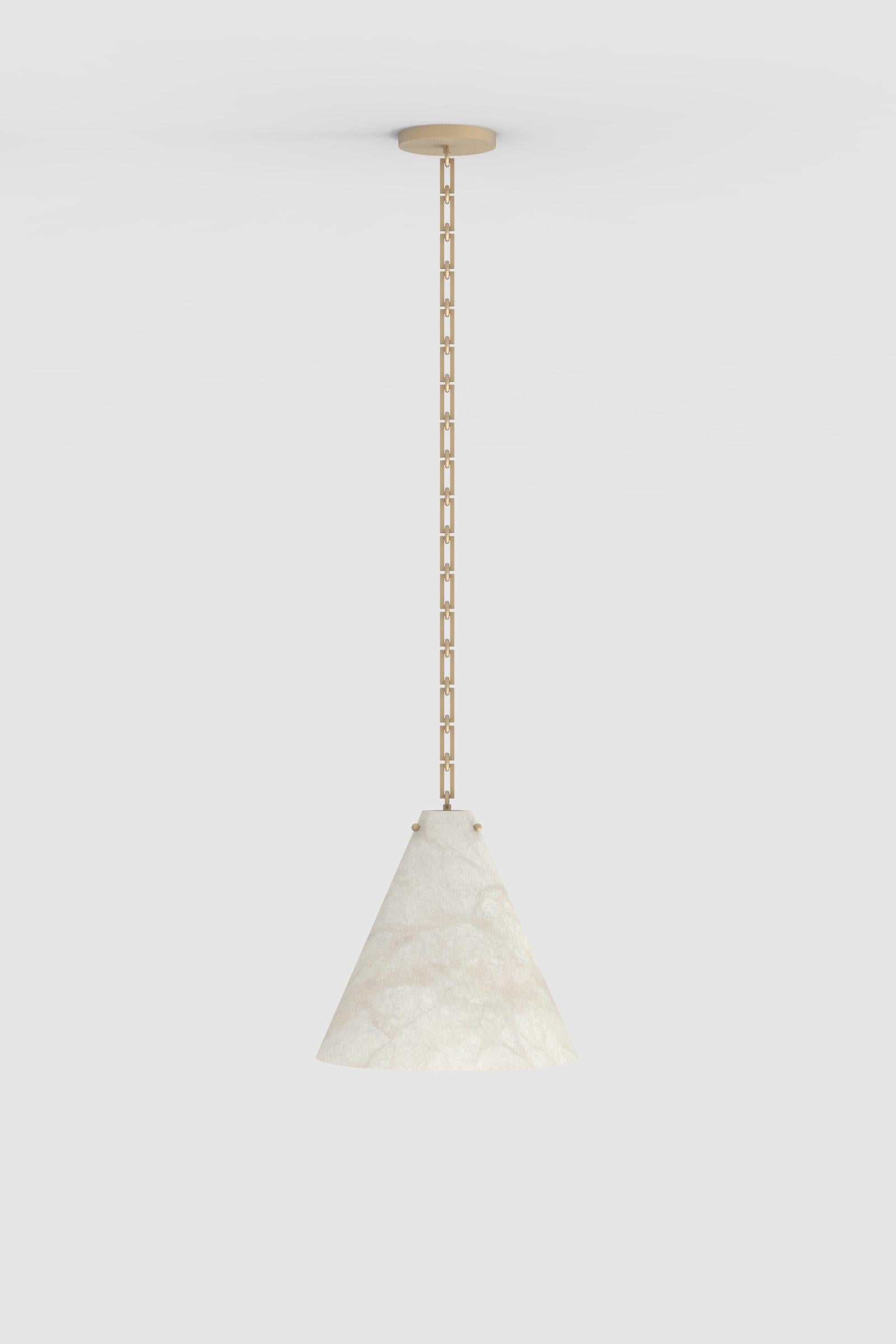 Post-Modern Contemporary Lucca Large Pendant 202A in Alabaster by Orphan Work For Sale