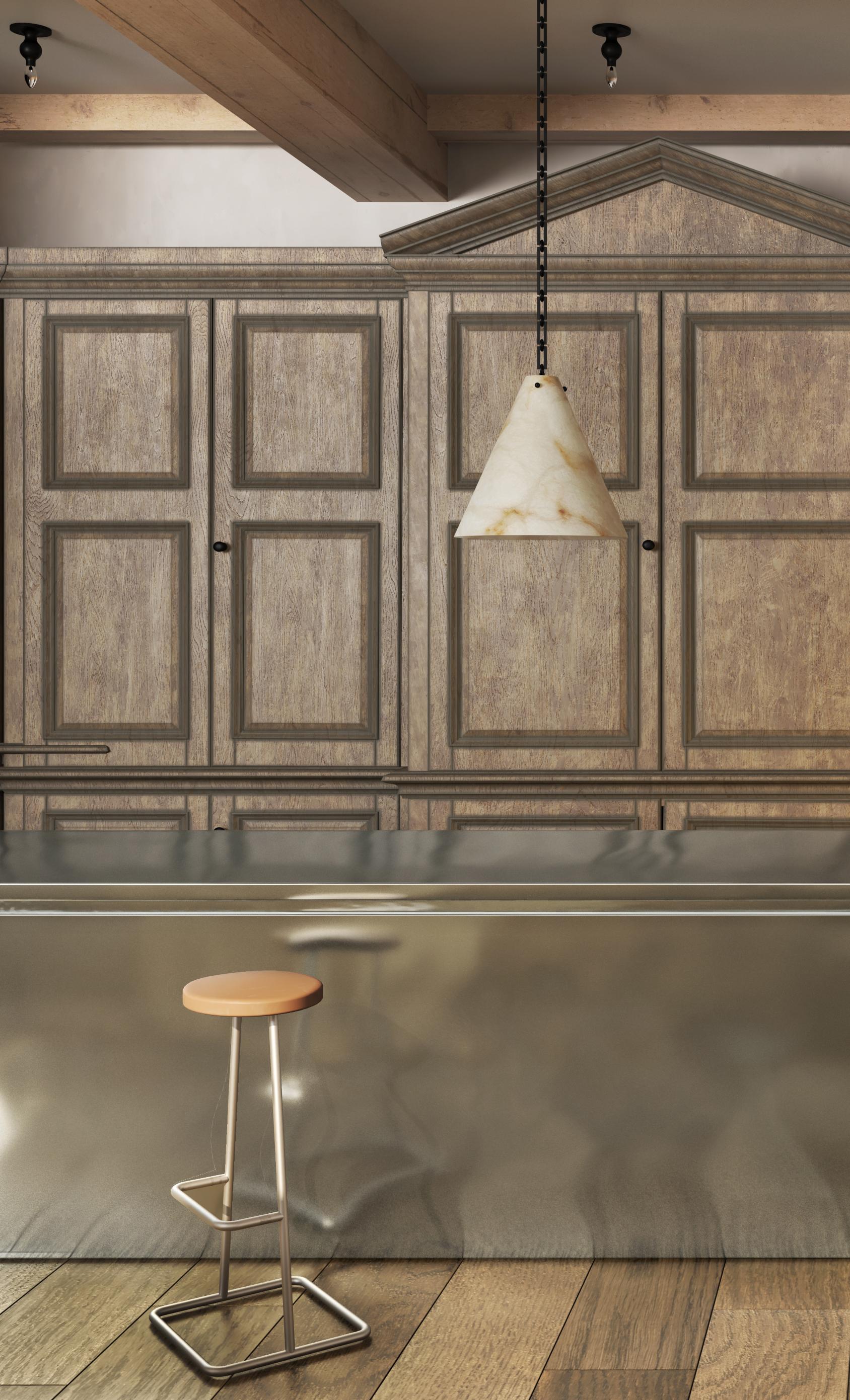 Contemporary Lucca Large Pendant 202A in Alabaster by Orphan Work In New Condition For Sale In Los Angeles, CA