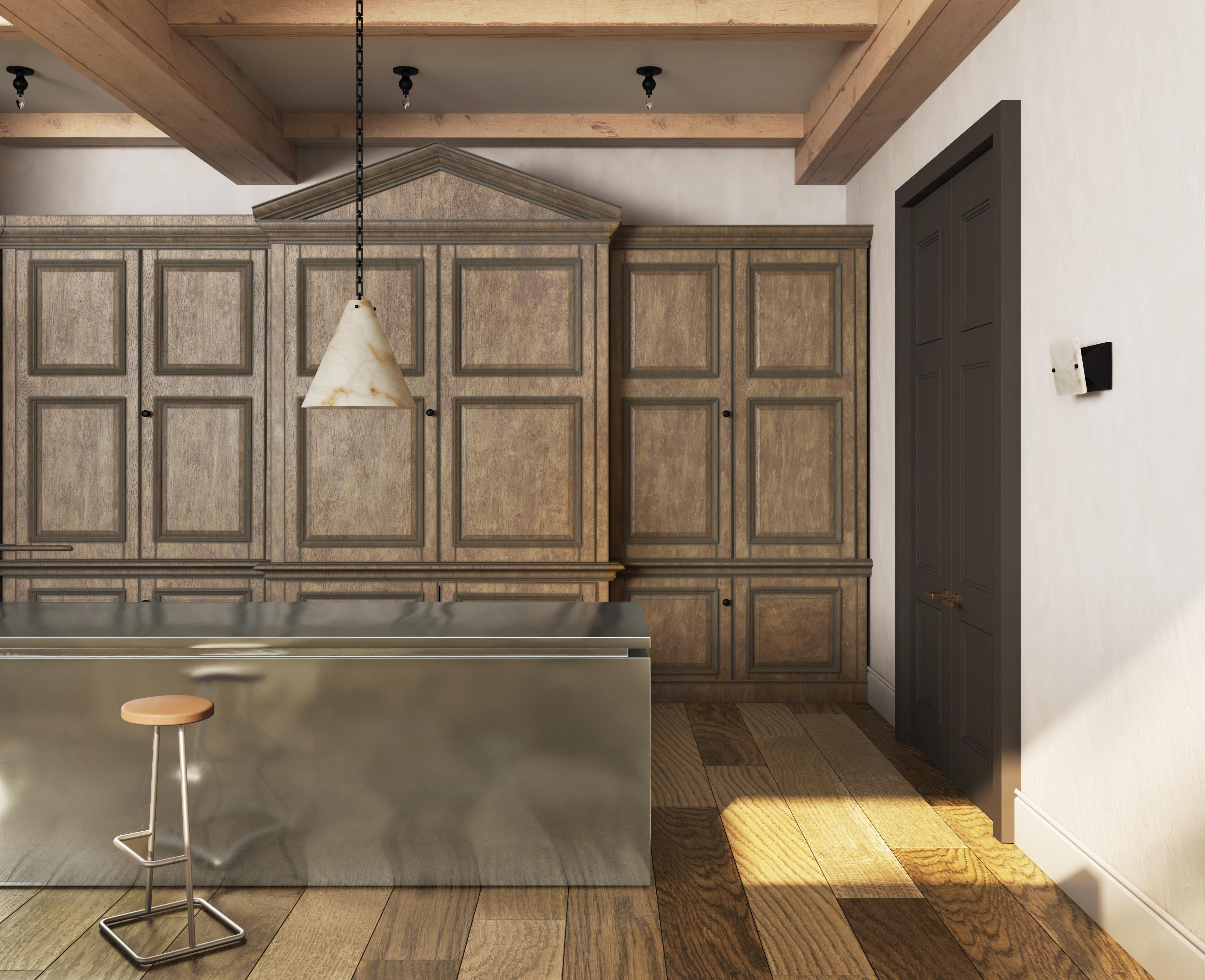 Contemporary Lucca Large Pendant 202A in Alabaster by Orphan Work For Sale 2