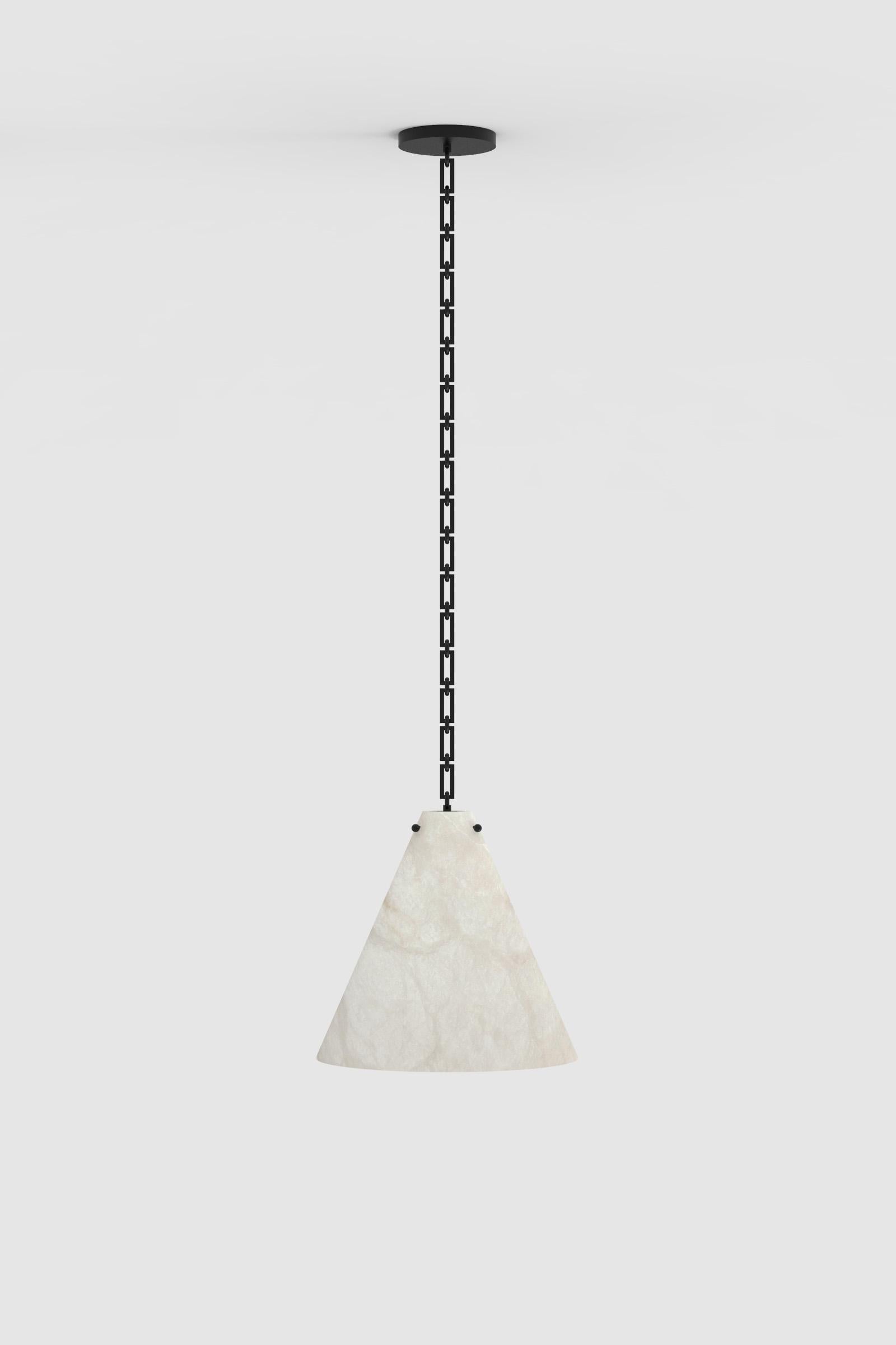 Post-Modern Contemporary Lucca Large Pendant 202A in Alabaster by Orphan Work For Sale