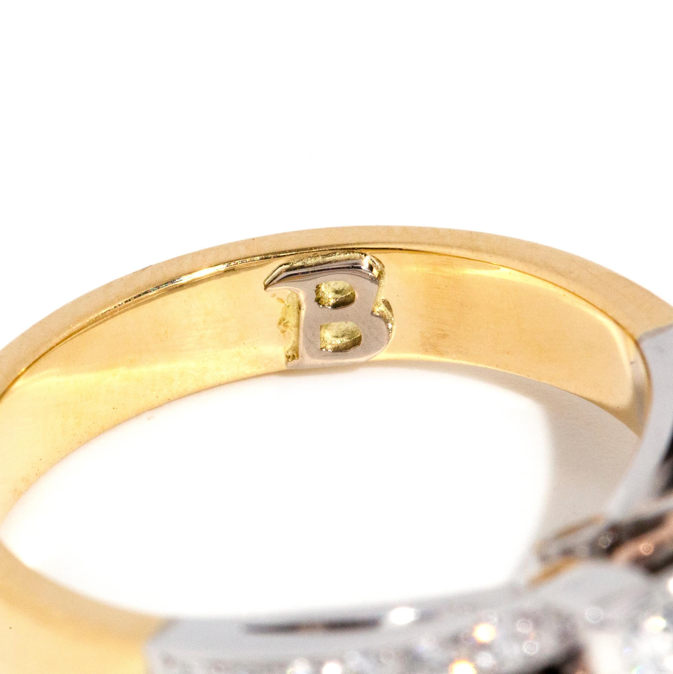 Contemporary 2.04 Carat Princess Diamond Two Tone 18 Karat Gold Verlobungsring 2