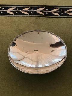 Zeitgenössische 20,4 in Plain Sterling Silber Runde Herzstück