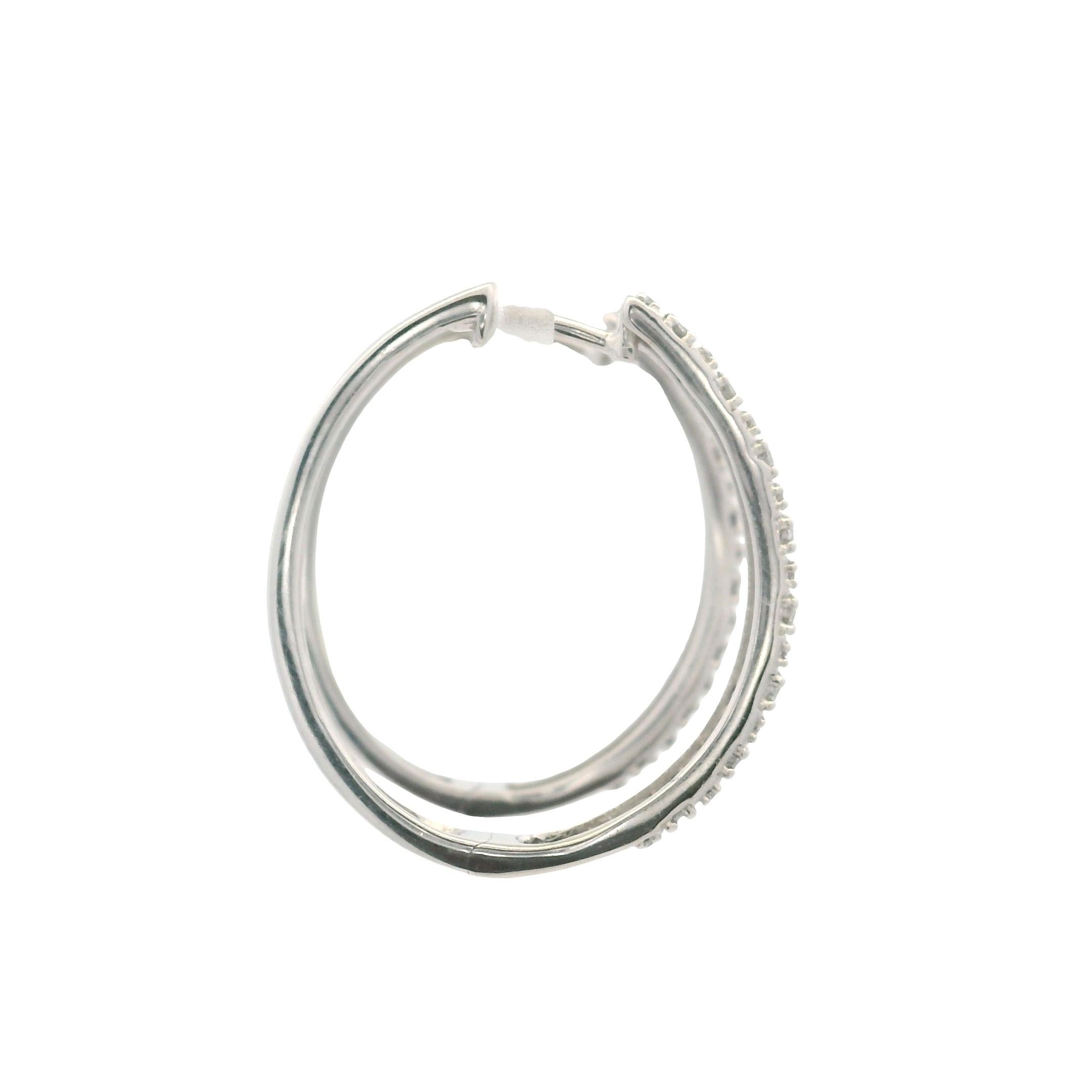 Zeitgenössische 2,06 tcw Diamant 10K Weißgold Oval Reifen (Rundschliff) im Angebot