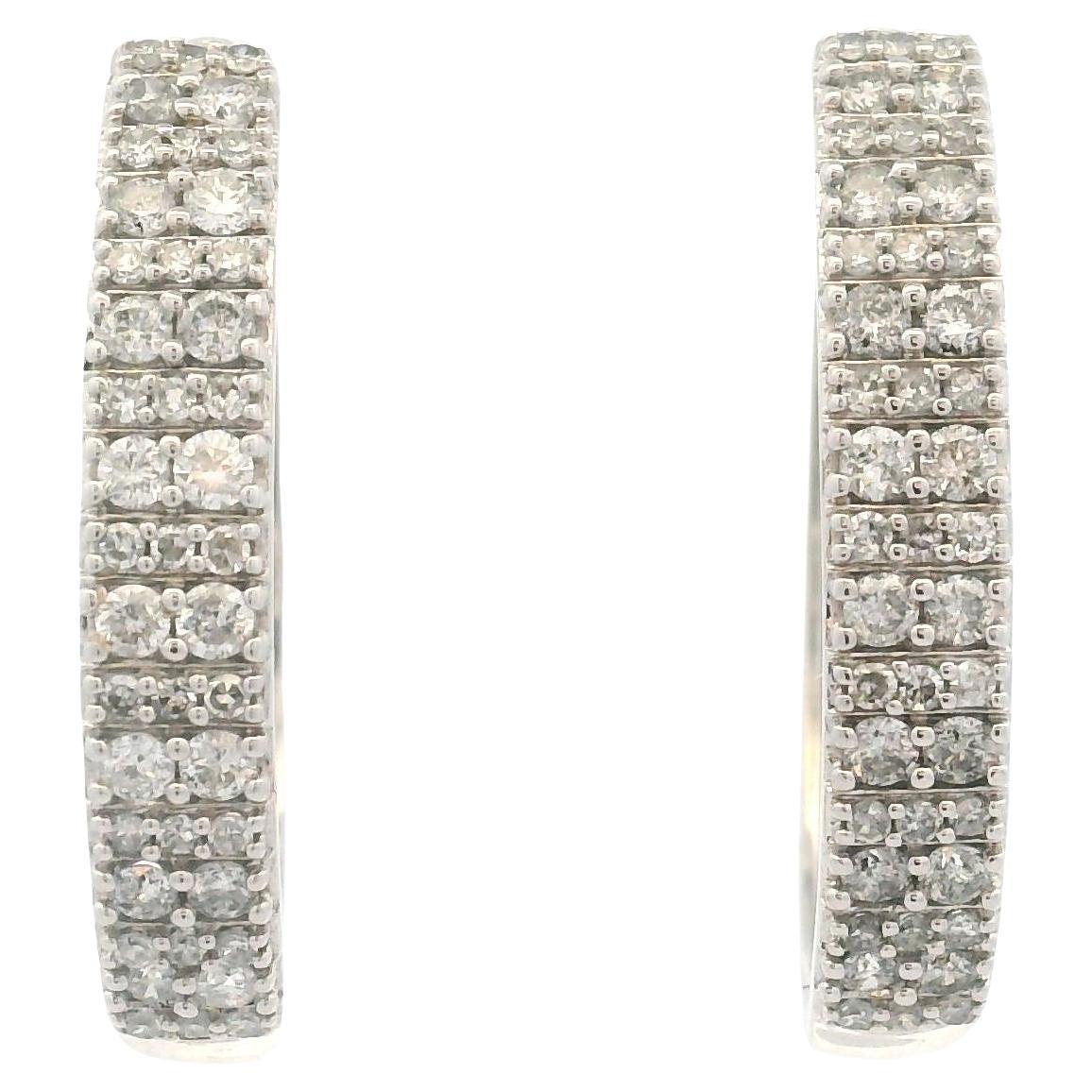 Zeitgenössische 2,06 tcw Diamant 10K Weißgold Oval Reifen im Angebot