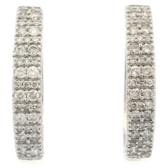 Contemporary 2.06 tcw Diamond 10K White Gold Oval Hoops