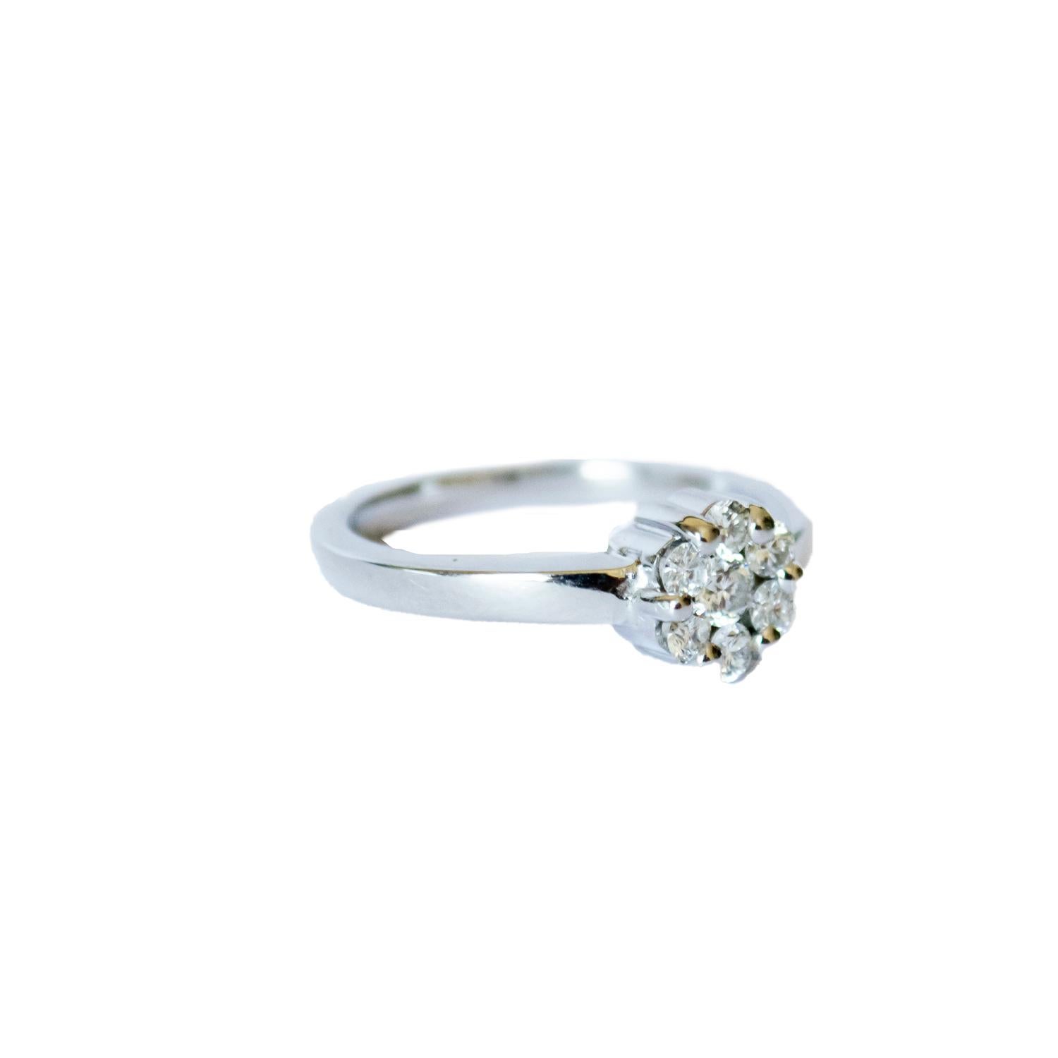 Bague contemporaine du 20e siècle en or 18K avec diamants Bon état - En vente à MADRID, ES