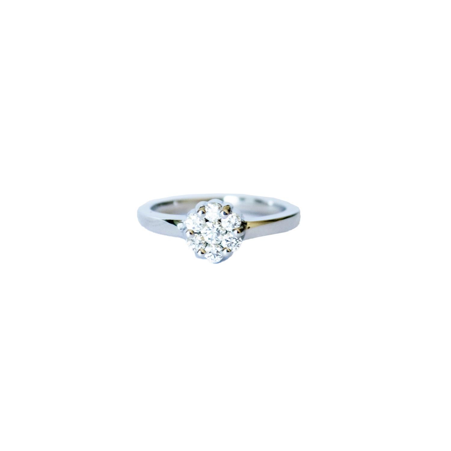 Bague contemporaine du 20e siècle en or 18K avec diamants en vente 1