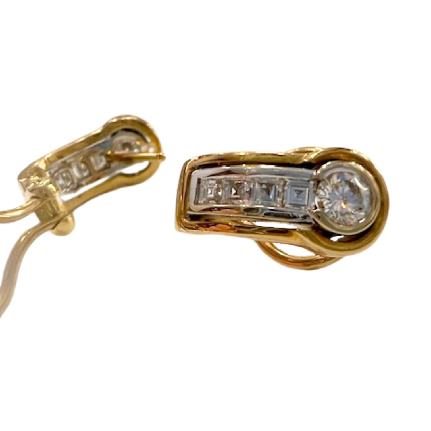 Donna Orecchini in oro 18k con diamanti 1,10 carati del XX secolo contemporaneo in vendita