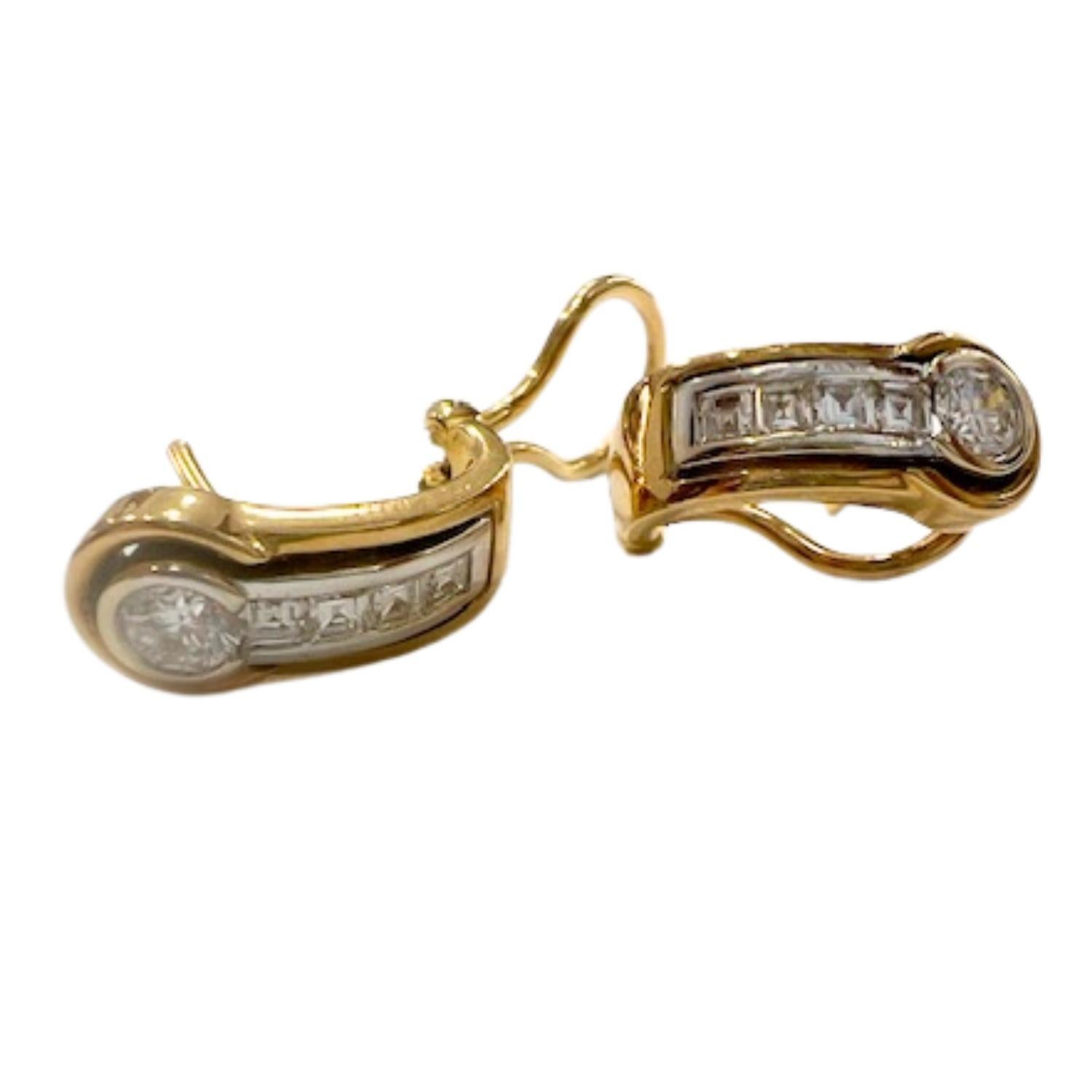 Orecchini in oro 18k con diamanti 1,10 carati del XX secolo contemporaneo in vendita 3