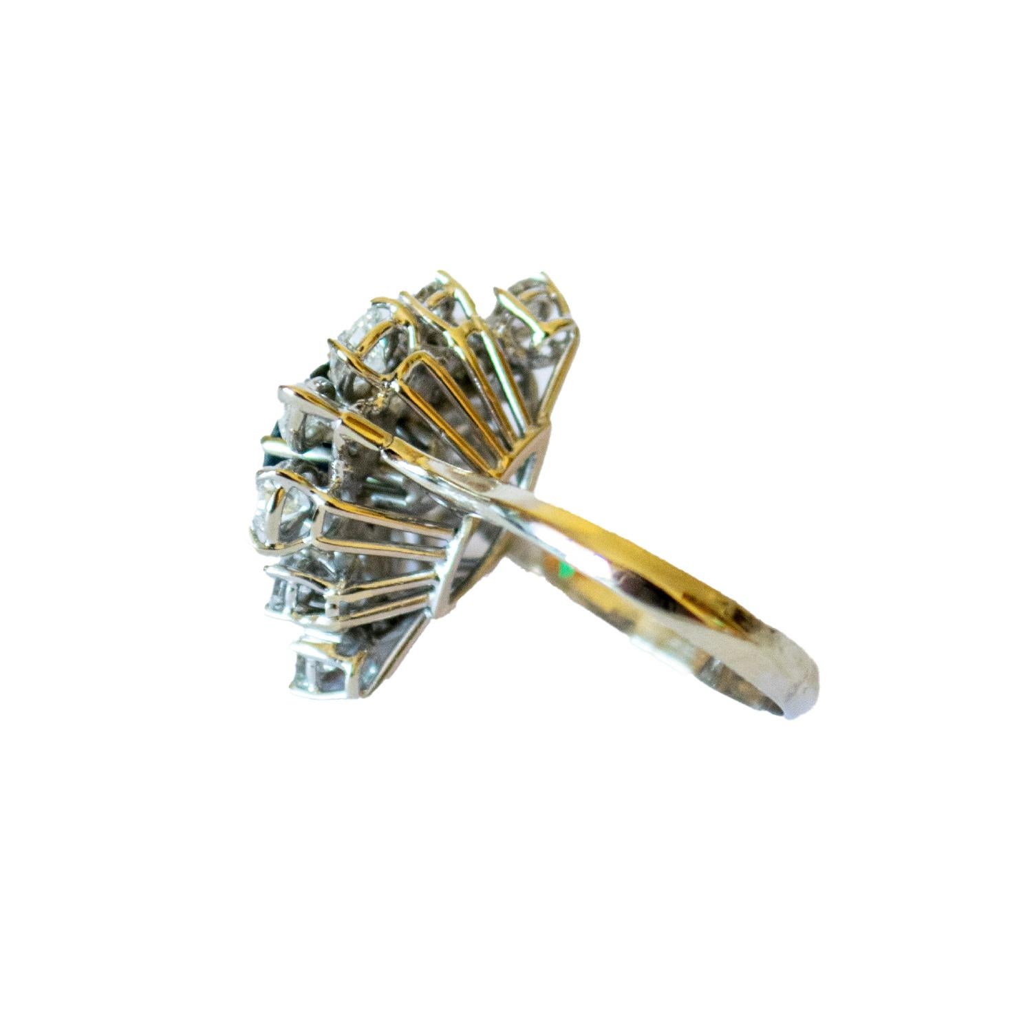 Contemporary 20th Century 2.80 carats Diamond 1.05 carats Sapphire Gold Ring 5