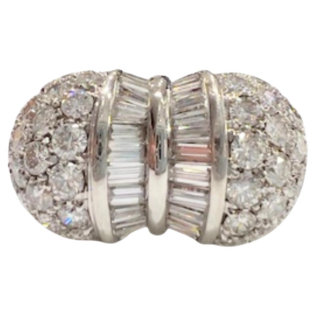 5.84 carat Diamonds 18k Gold Dome Ring