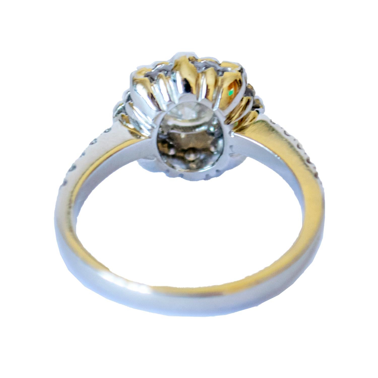 Contemporain Bague contemporaine du 20e siècle en or 18K avec diamant de 1,40 ct en vente