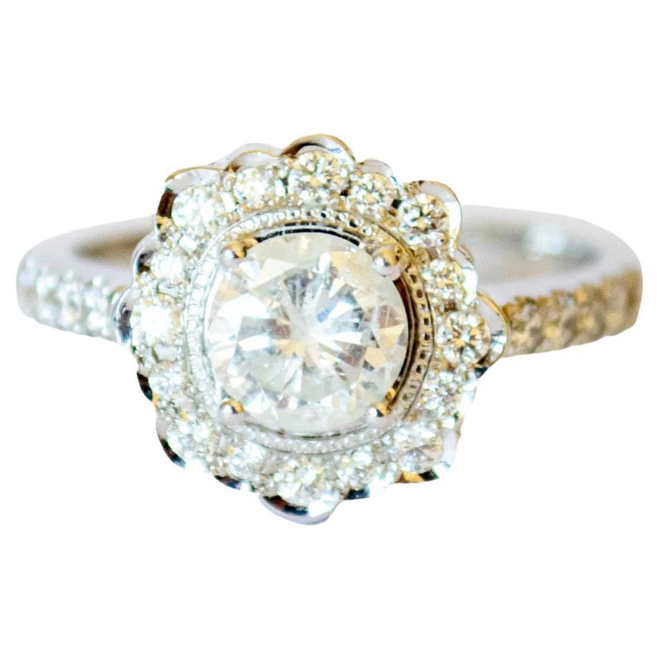 Contemporary 20th Century Diamant 1,40 ct Gold 18K Ring