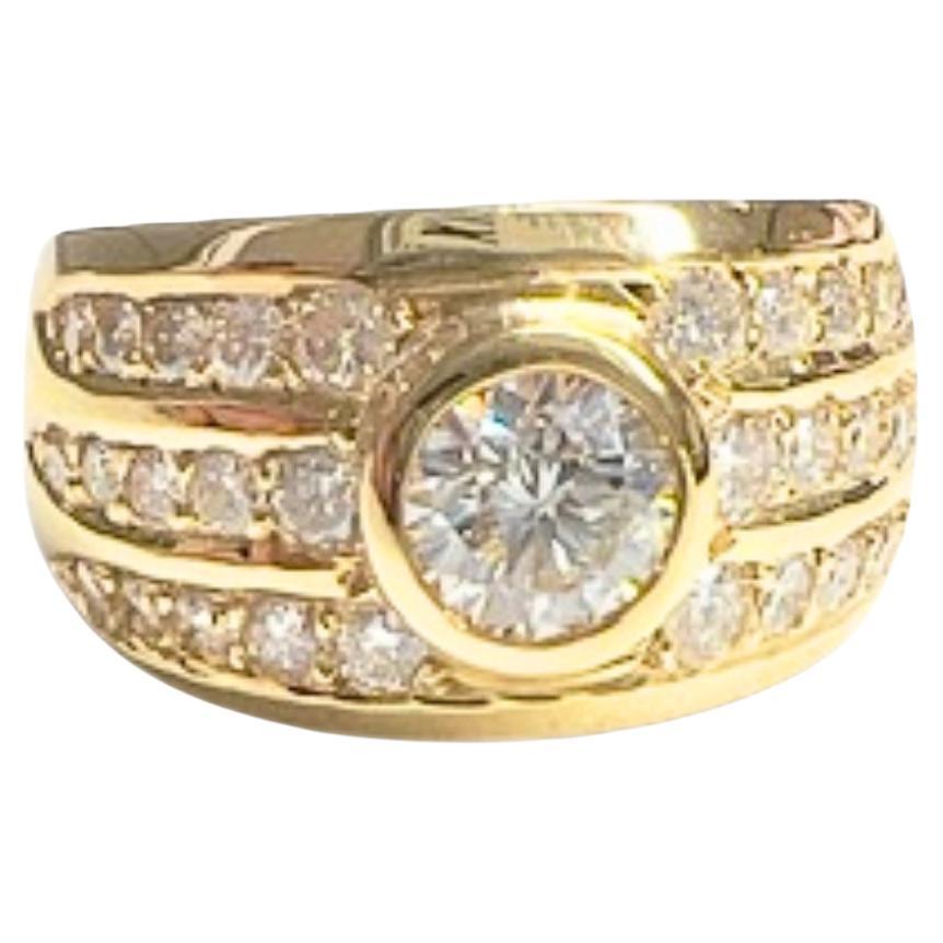 Contemporary 20th Century Diamond Gold Ring For Sale