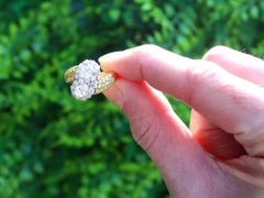 Contemporary 2.10 Carat White and Yellow Diamond 18k Yellow Gold Twist Ring