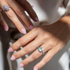 Contemporary 2.10ct Tourmaline & Diamond Hexagonal Ring 18ct White Gold