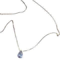 Contemporary 21st Century 1.08 ct Sapphire White Gold 18 Pendant Necklace