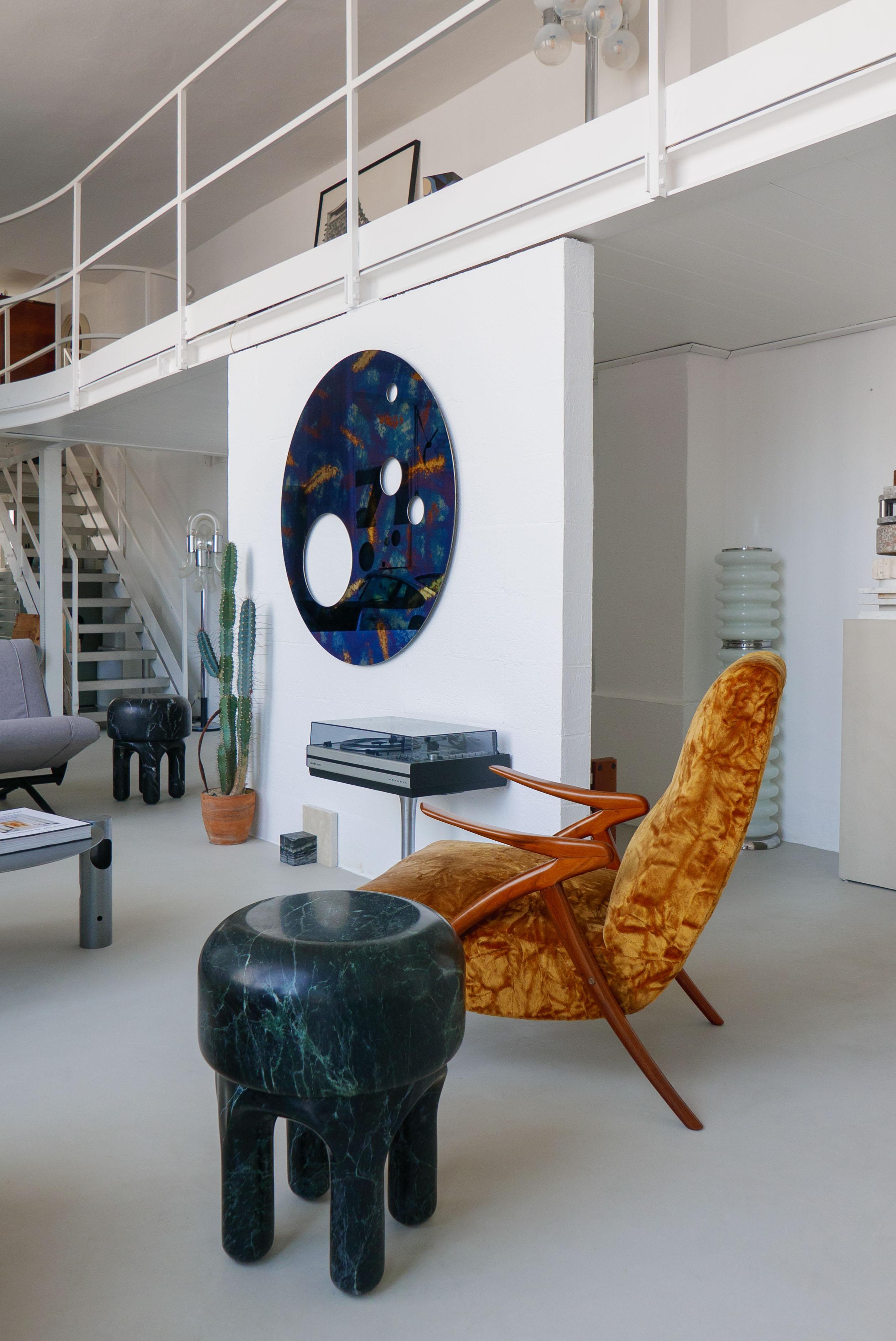 Miroir Silos bleu contemporain du 21e siècle par Spinzi, finition patinée ancienne en vente 11