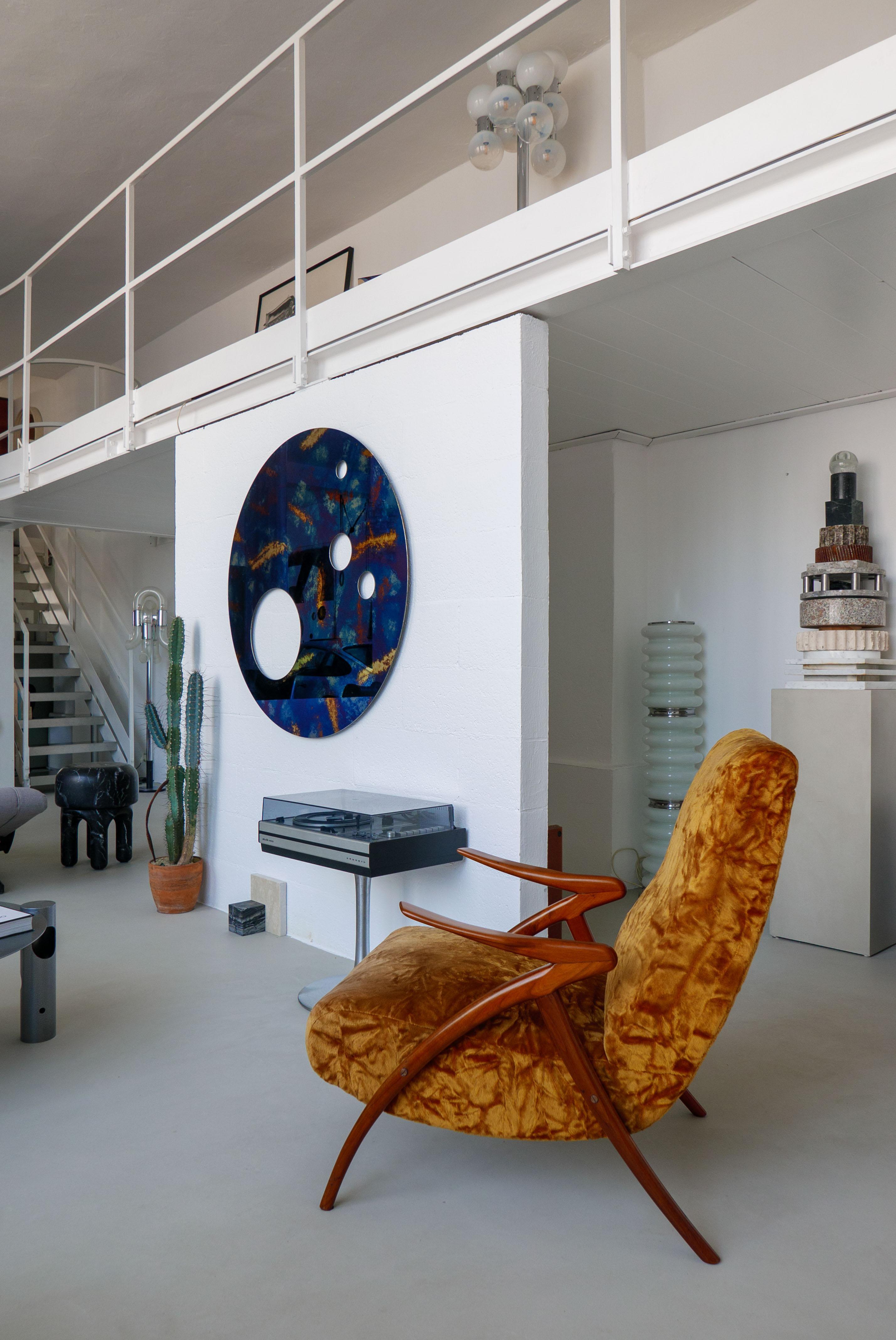 Miroir Silos bleu contemporain du 21e siècle par Spinzi, finition patinée ancienne en vente 12