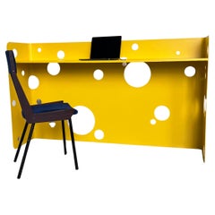 Freestanding Console - Desk, Reception Writing Table in Bright Yellow