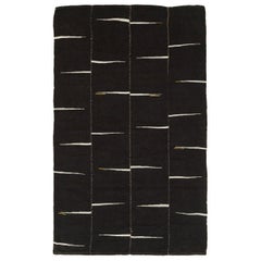 Contemporary 21st Century Persian Flat-Weave Kilim Room Size Accent Rug in Black