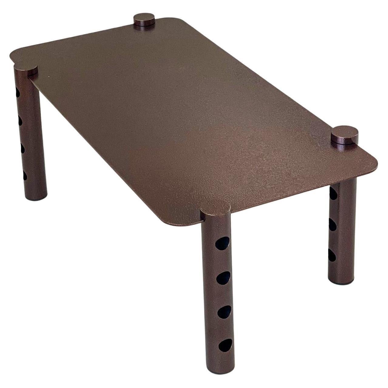 Italian Designer Coffee Table in Metallic Brown , designed and made in Milan  For Sale