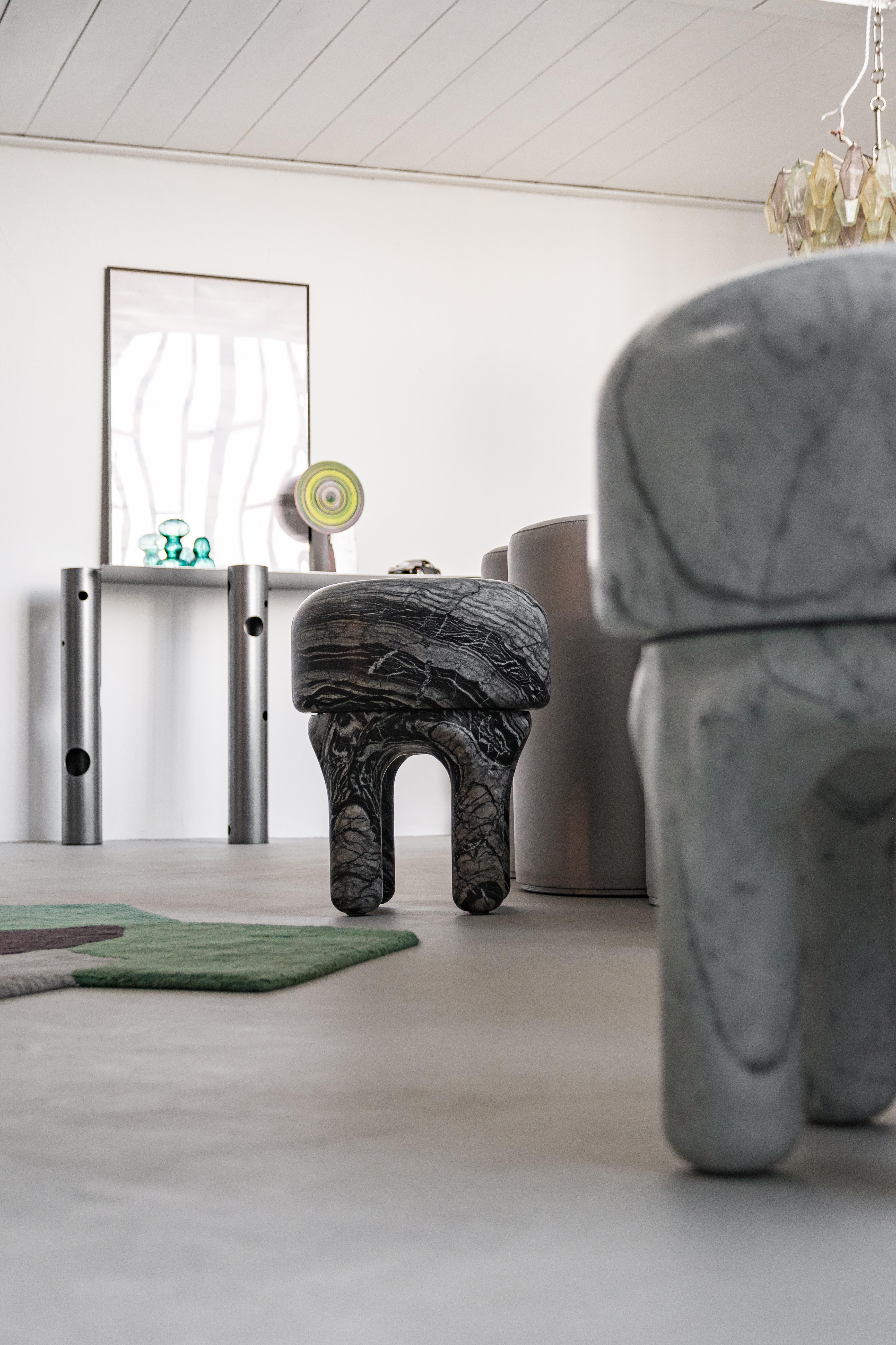 Italian Contemporary 21st Century Spinzi Medusa Kenya Marble Stool, Collectible Design For Sale