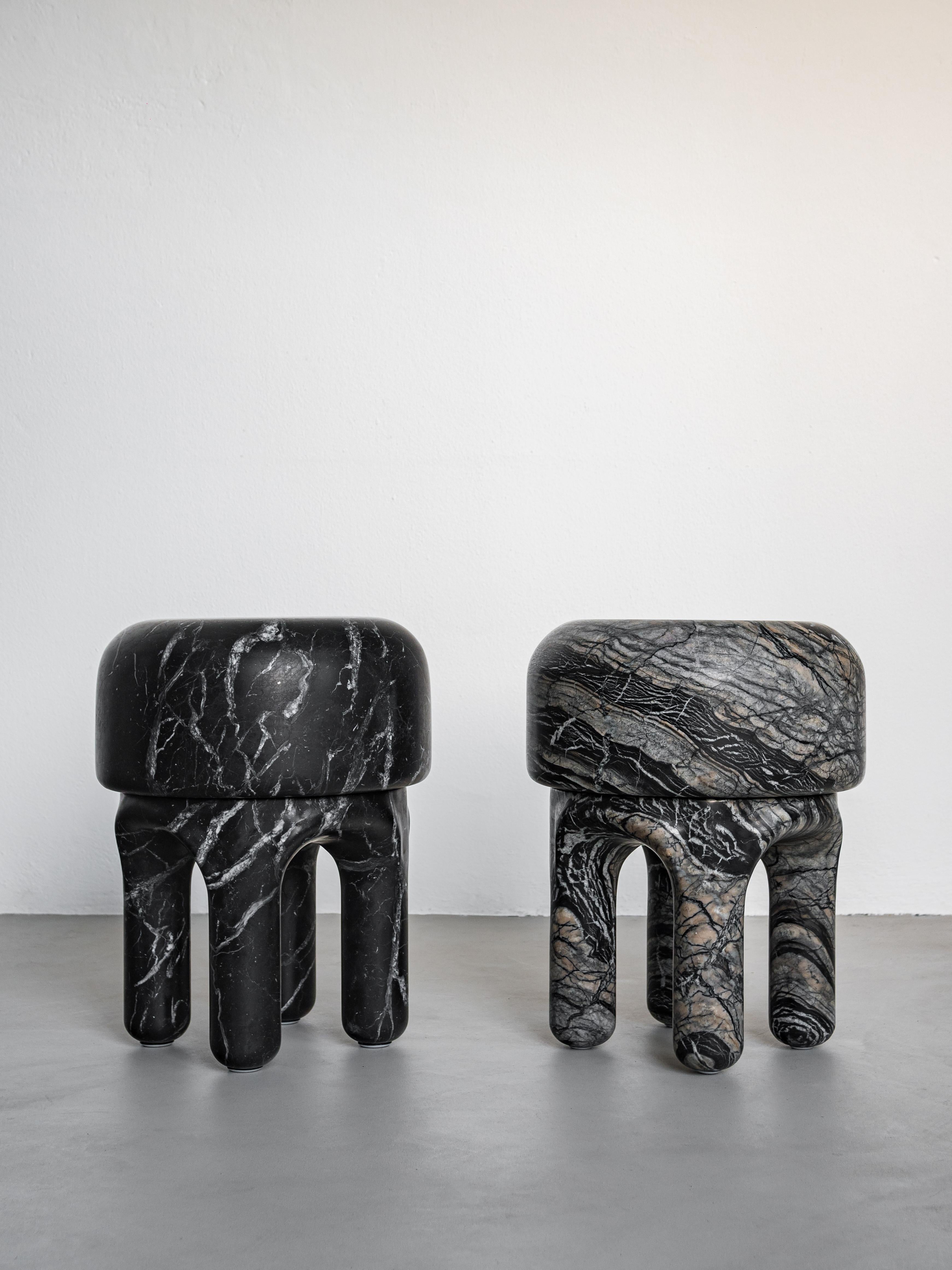 Sculptural Stool in Marble by Spinzi Milano , ''Medusa'' - ''Jellyfish'' For Sale 1